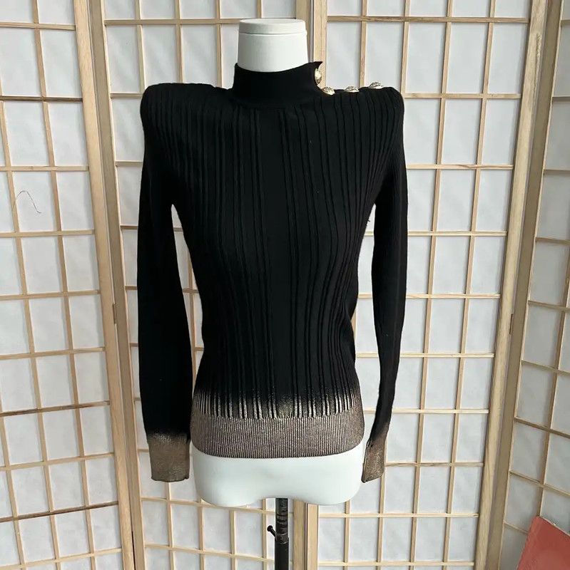 Balmain Balmain Black Wool Women's Sweater 0089 Size S / US 4 / IT 40 - 1 Thumbnail