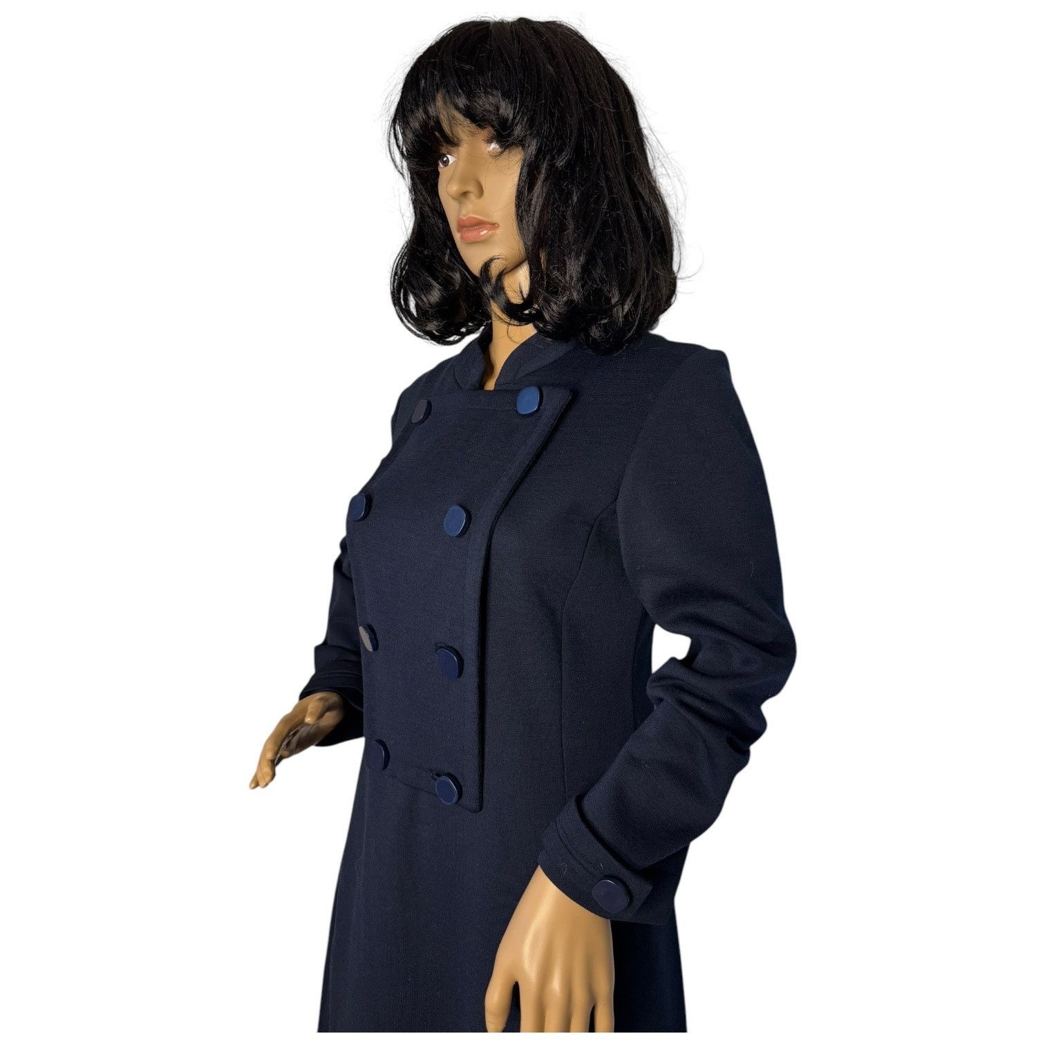 Vintage Vtg 60's Navy double breasted pop over dress military style Size M / US 6-8 / IT 42-44 - 12 Thumbnail