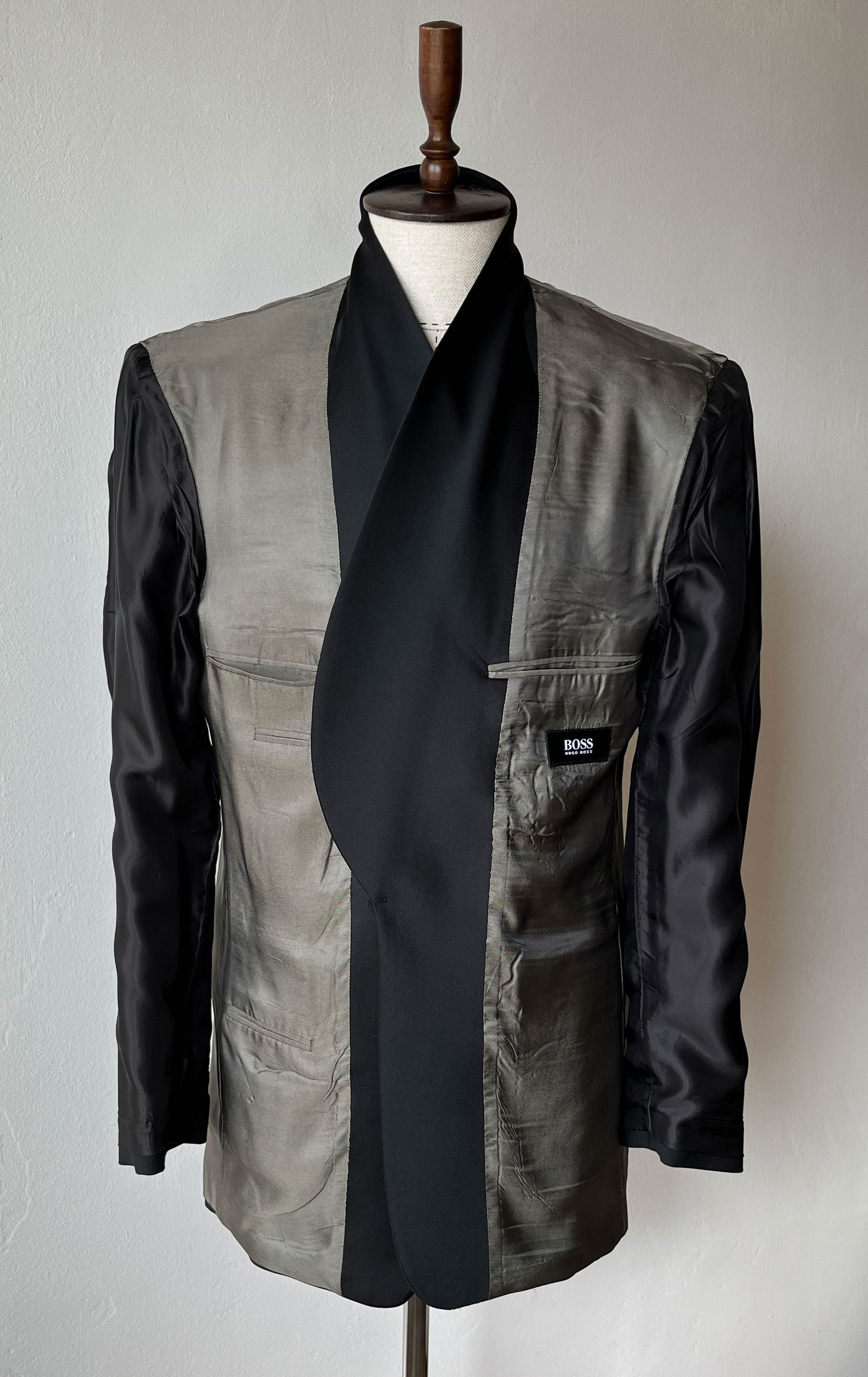 Hugo Boss × Vintage BOSS Tuxedo Virgin Wool Shawl Collar Men's Smoking Jacket Size 40L - 5 Thumbnail