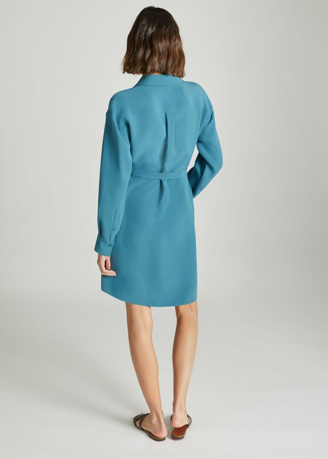 Loro Piana o1srvl11e0824 Yara Matt Silk Mini Dress in Blue Size S / US 4 / IT 40 - 3 Thumbnail