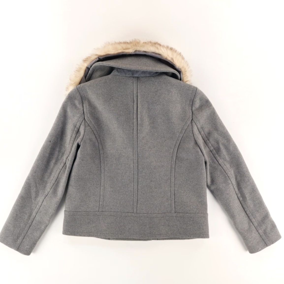 Loft Loft Jacket - Gray Women's S - Double Breasted Fur Collar - Long Sleeve - Solid - Relaxed Fit - 23" Sleeve - Polyester - Dressy Shirt Style (Shirt) Size S / US 4 / IT 40 - 4 Thumbnail