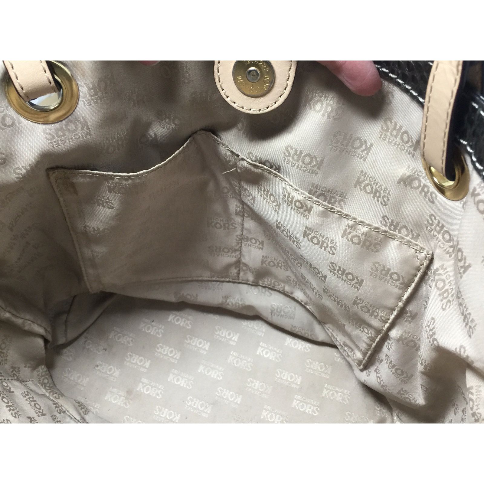 Michael Kors Michael Kors Jet Set Gray Leather Python Embossed Tote Bag Size ONE SIZE - 13 Thumbnail
