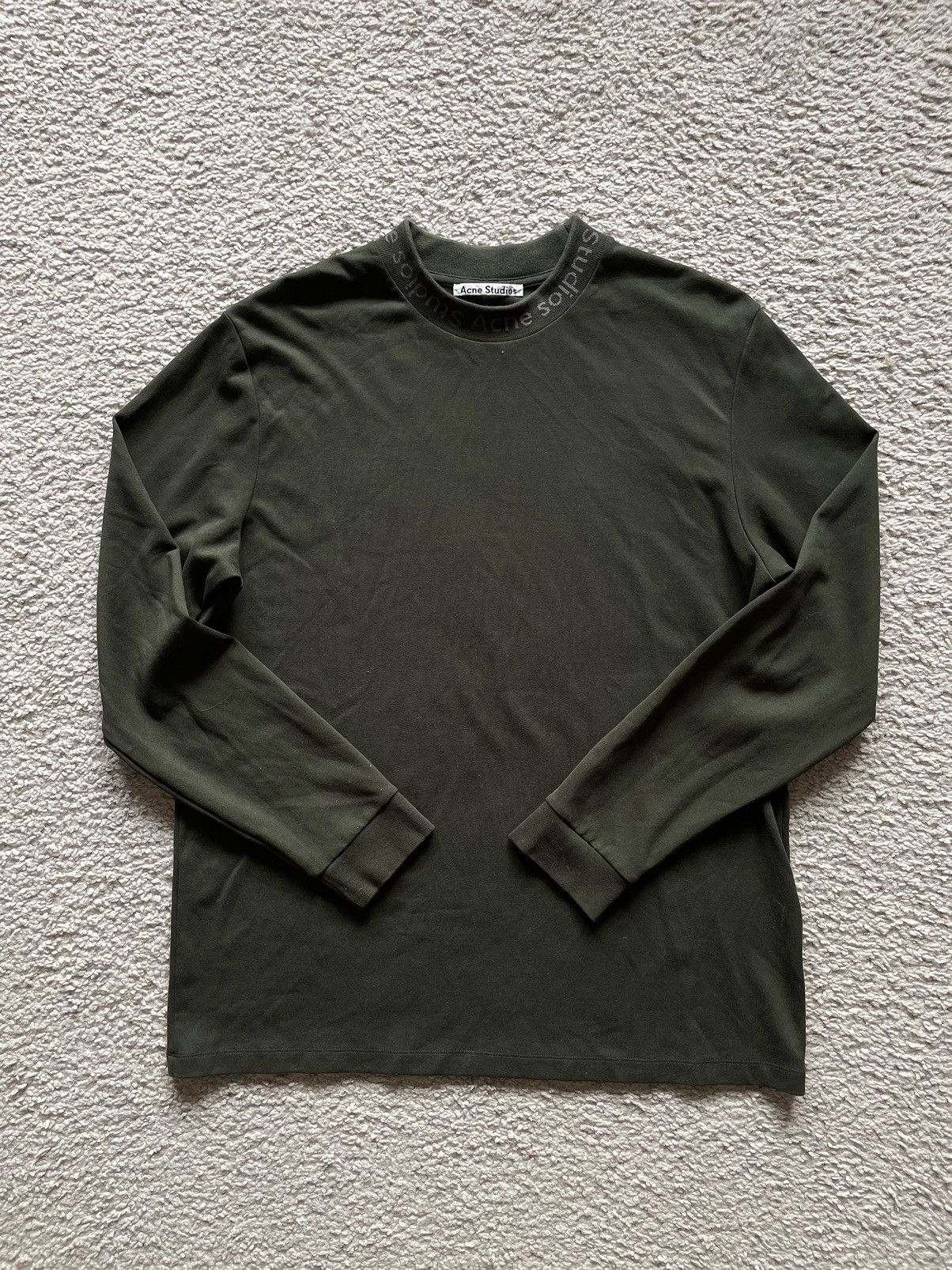Acne Studios Acne studios Logo Rib Khaki sweatshirt Size US XL / EU 56 / 4 - 3 Thumbnail