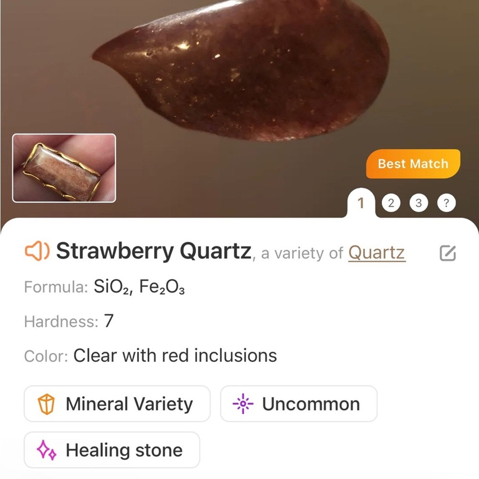 Jewelry Handcrafted 18kt 925 vermeil strawberry quartz ring 8.5 Size ONE SIZE - 11 Thumbnail