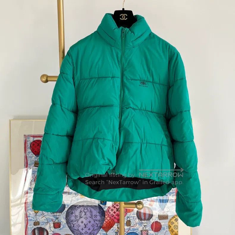 Balenciaga Balenciaga Green Logo Puffer Jacket Size M / US 6-8 / IT 42-44 - 3 Thumbnail
