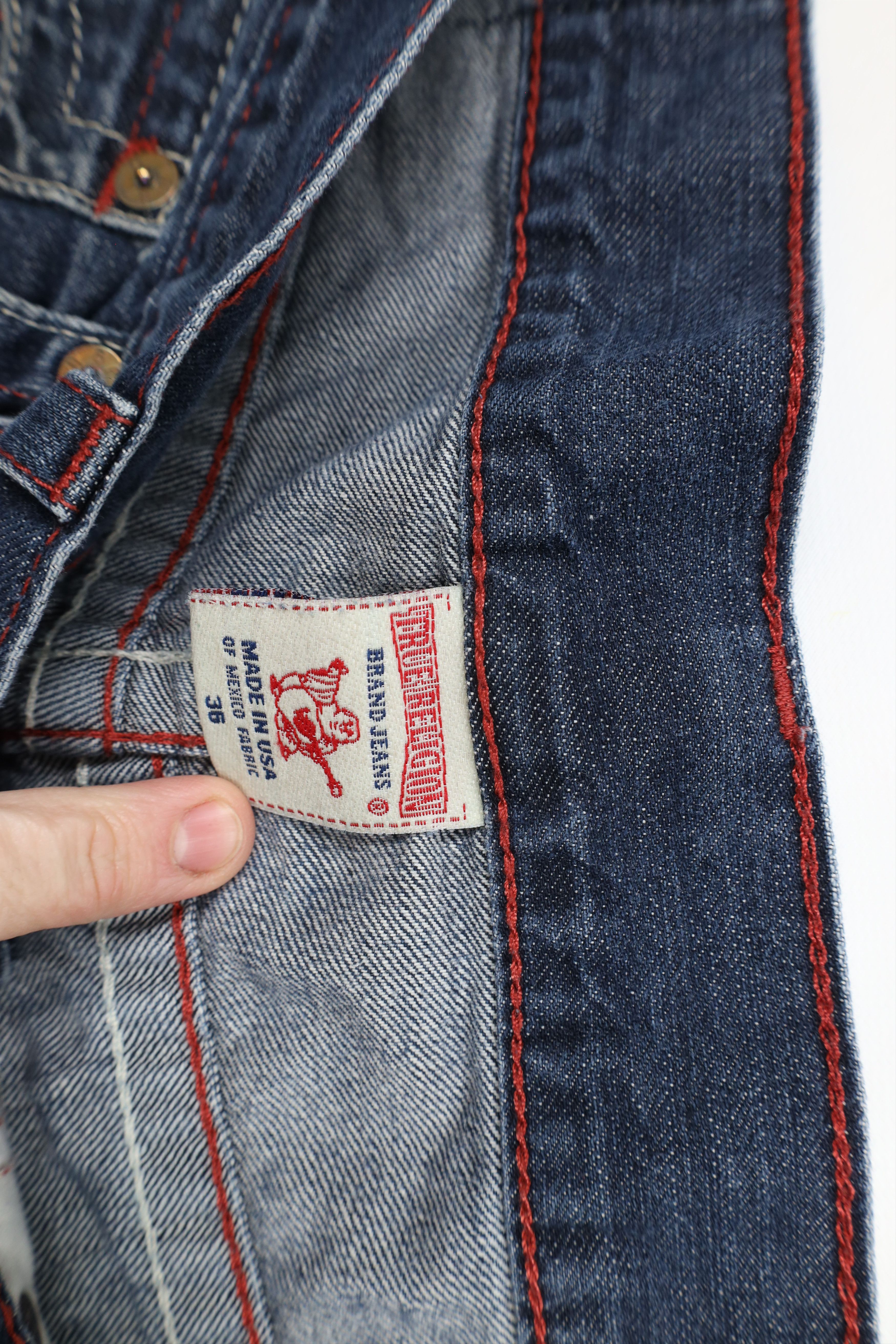 True Religion × Vintage Vintage True Religion Stitch Straight Leg Denim Jeans US Size US 36 / EU 52 - 7 Thumbnail