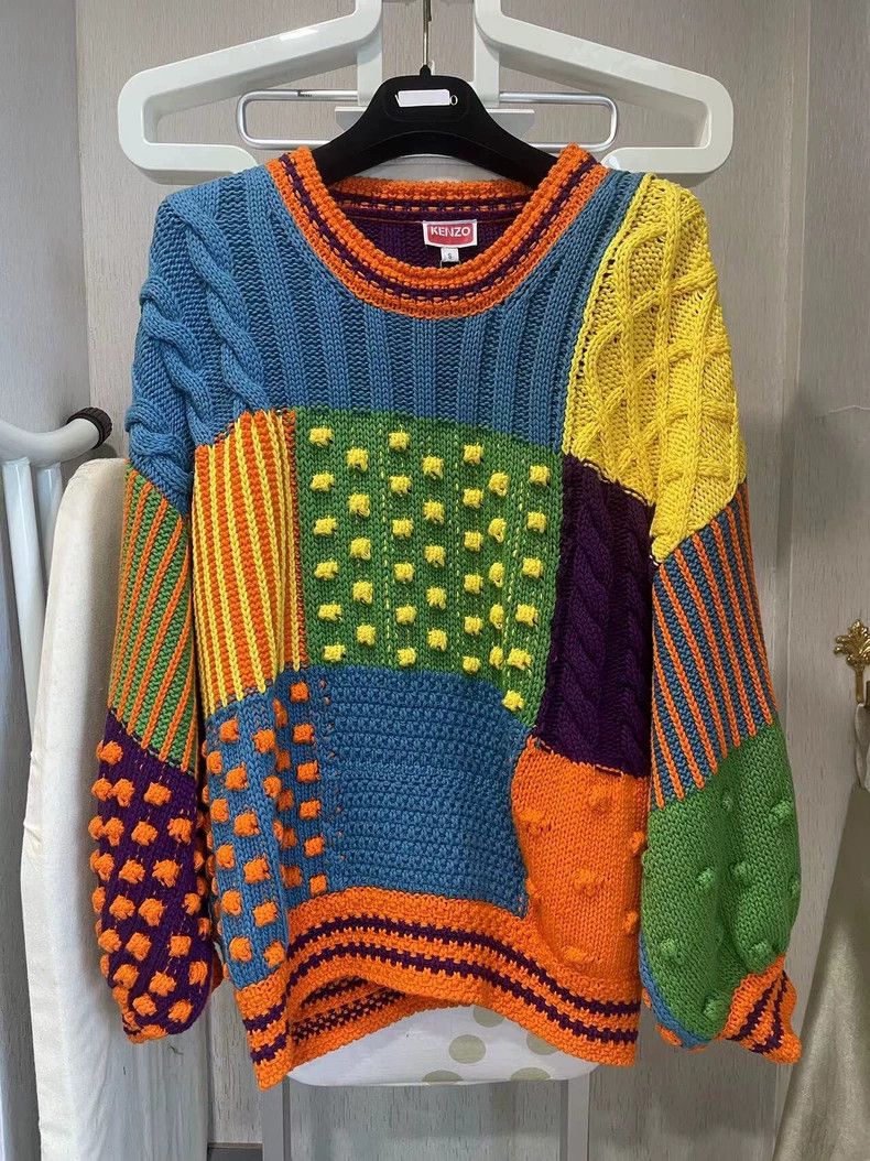 Kenzo KENZO Paris color patchwork sweater Size S / US 4 / IT 40 - 1 Thumbnail
