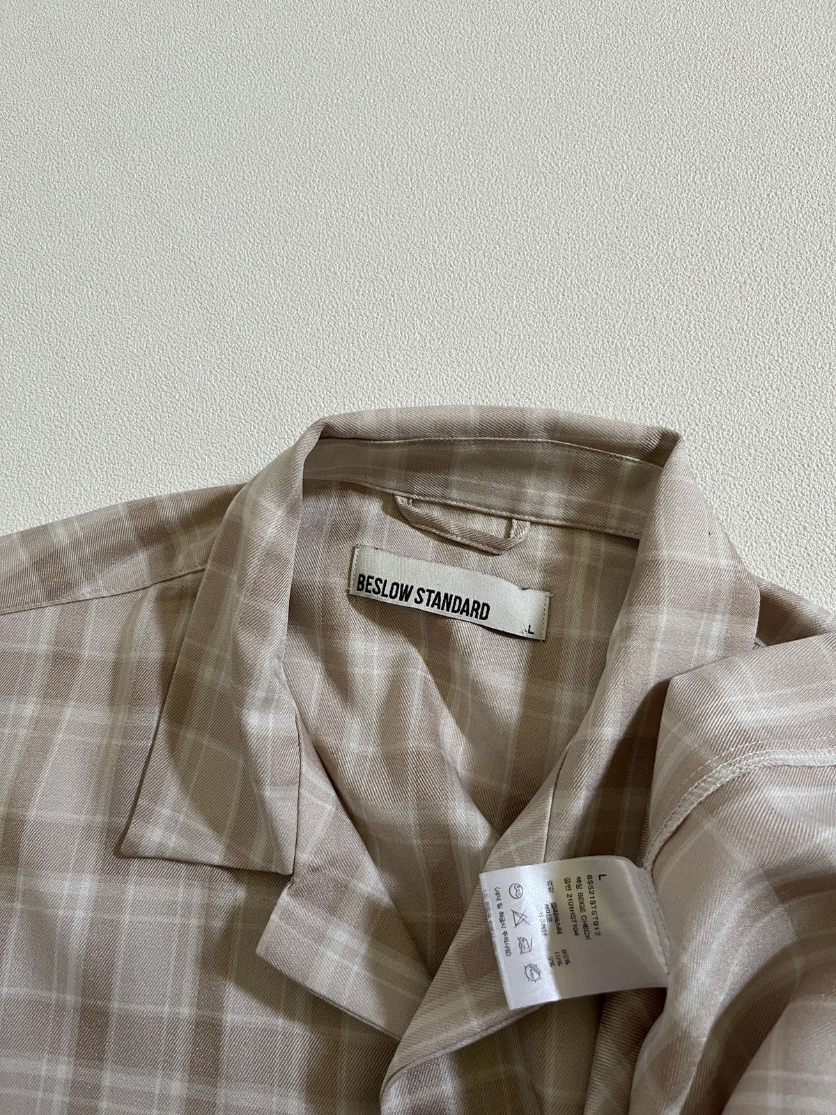 Beams Plus BESLOW Open Collar Check Half Sleeve Shirt Beige Check Size US L / EU 52-54 / 3 - 5 Thumbnail