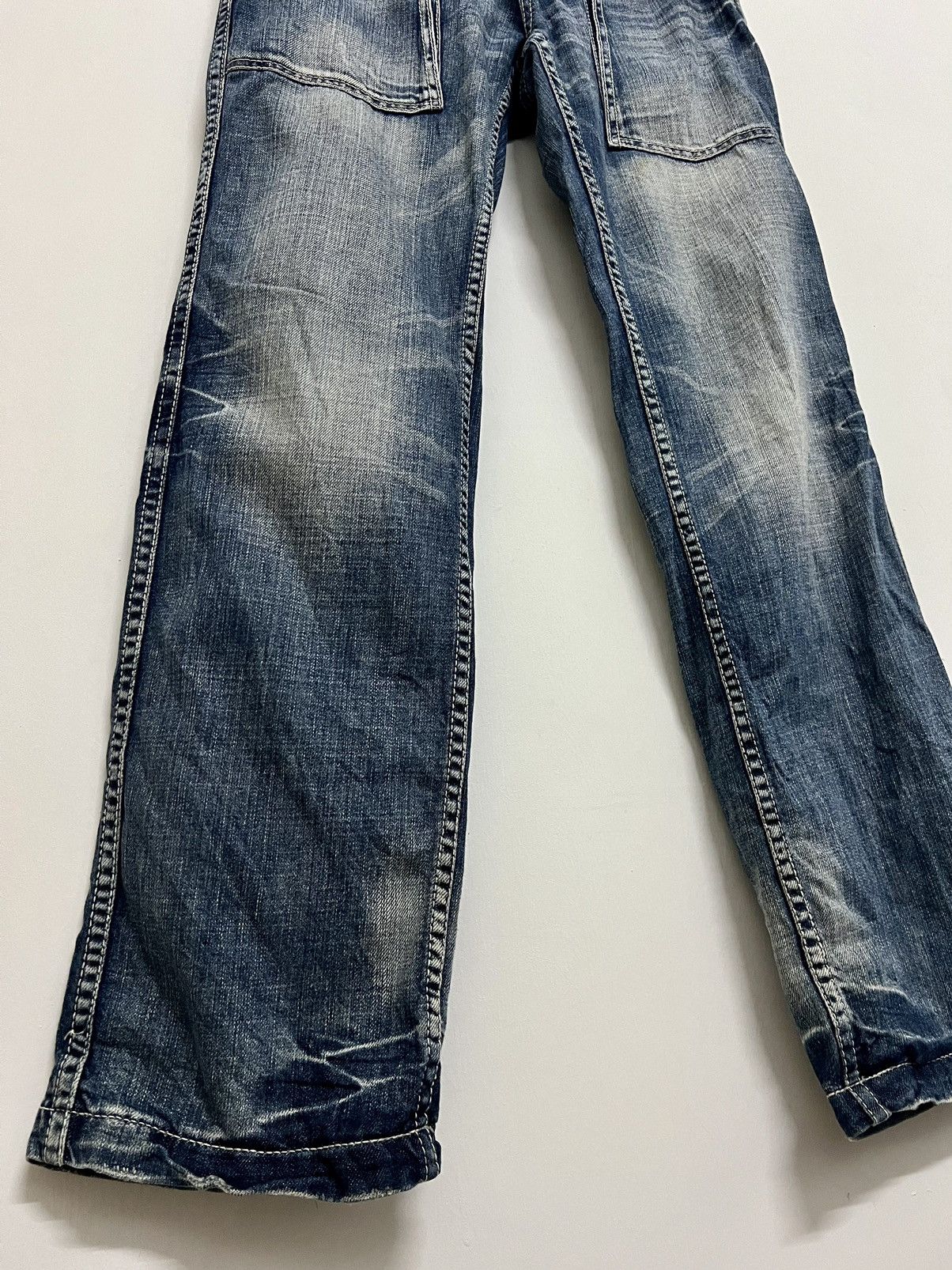 Japanese Brand FLASH REPORT JAPAN MUDWASH SMOKE FLARE JEANS Size US 33 - 3 Thumbnail