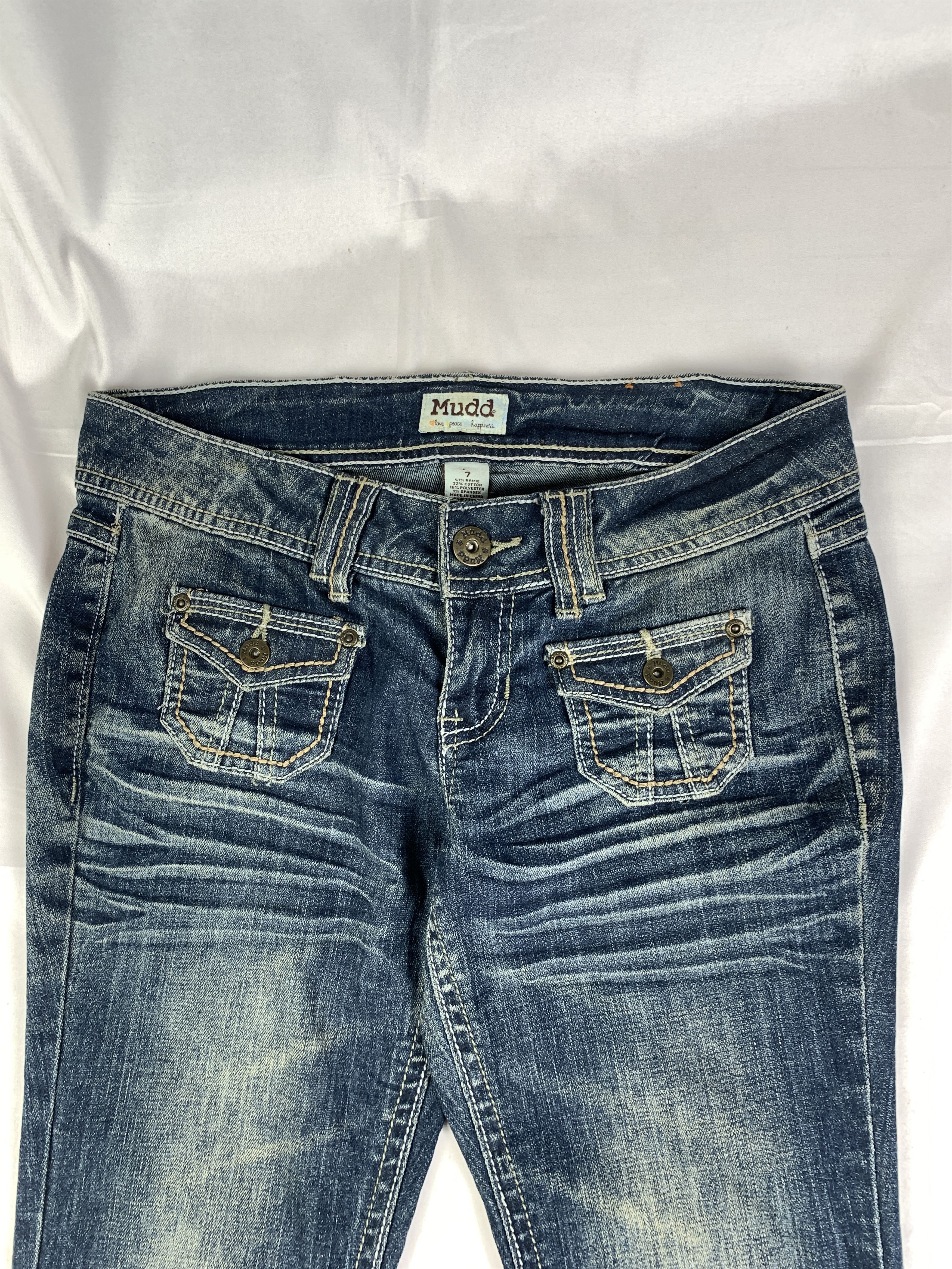Japanese Brand 2000s Mudd Indigo Blue Flared Jeans (31) Size 31" - 5 Thumbnail