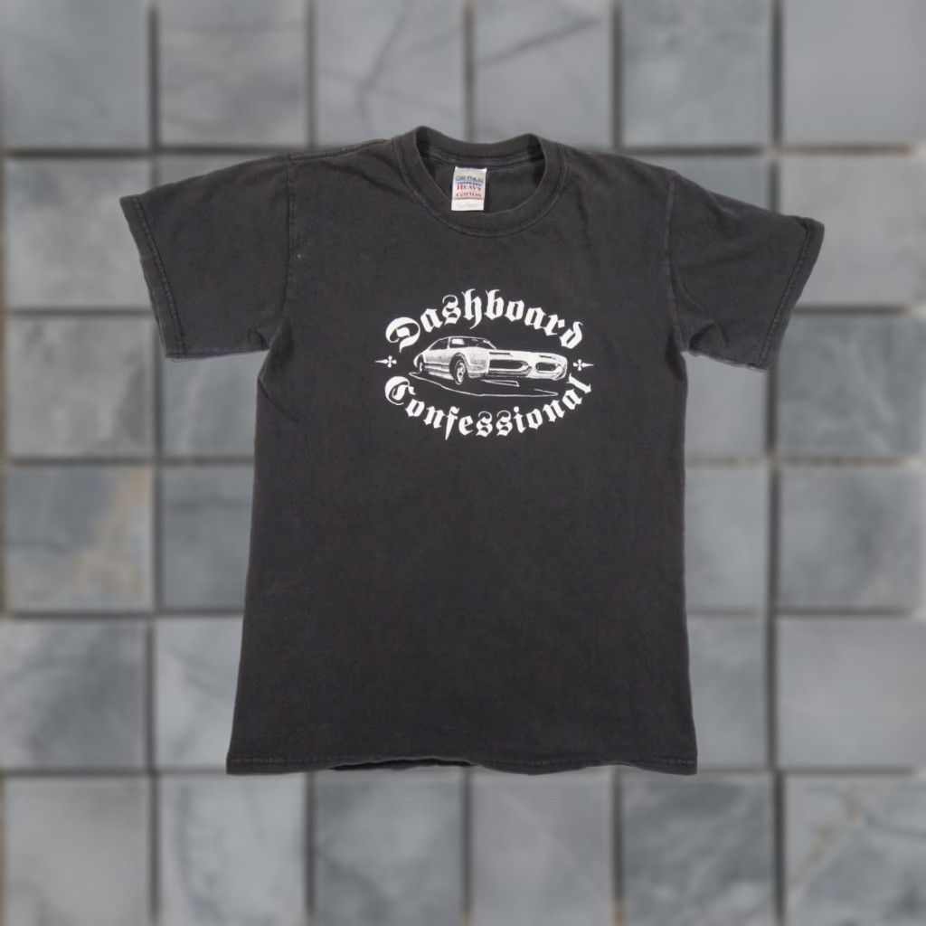 VINTAGE Dashboard Confessional Shirt Black Emo Punk Band Tee Small Y2K Mens
