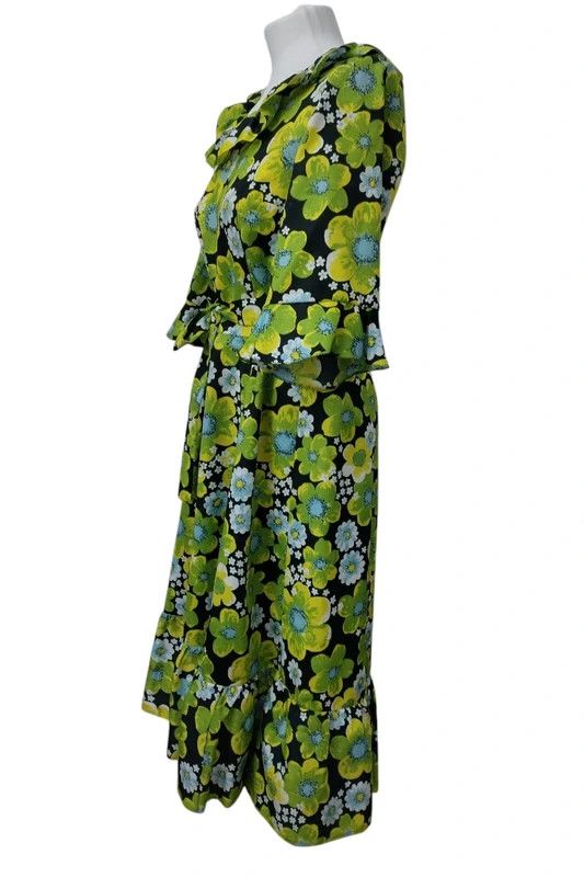 Other Authentic 70s Handmade Boho Floral Maxi Dress Vintage Size L / US 10 / IT 46 - 4 Thumbnail
