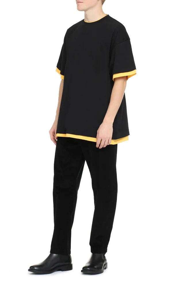 Jil Sander o1y1124 Cotton Crew-Neck Short Sleeves T-Shirt in Black Size US M / EU 48-50 / 2 - 3 Thumbnail