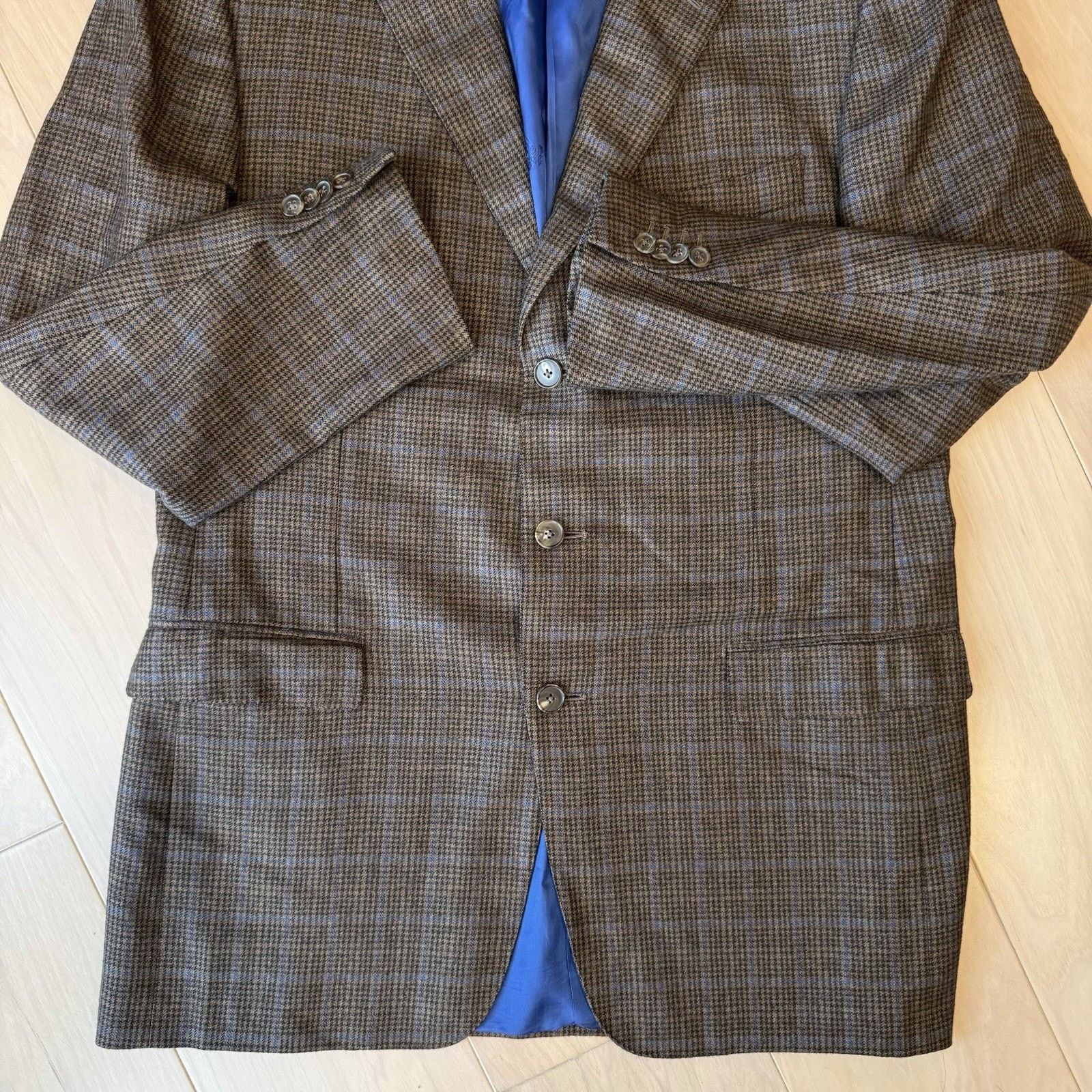 Ermenegildo Zegna Ermenegildo Zegna Blazer Large Brown Multicolor Plaid Pure Size 46R - 7 Thumbnail