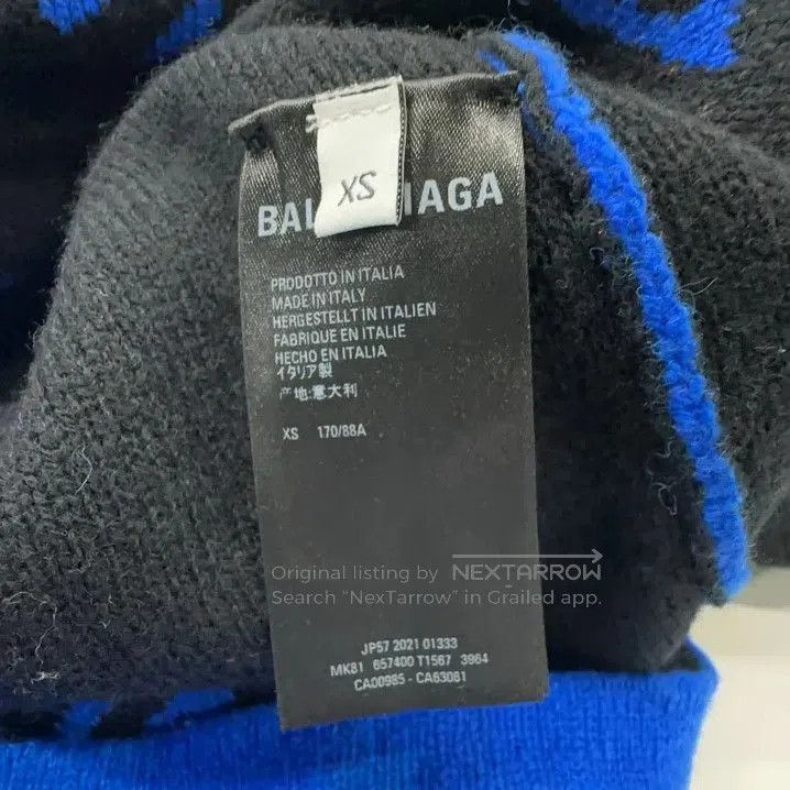 Balenciaga Balenciaga Blue Logo Knit Pullover Sweater. Size US XS / EU 42 / 0 - 5 Thumbnail