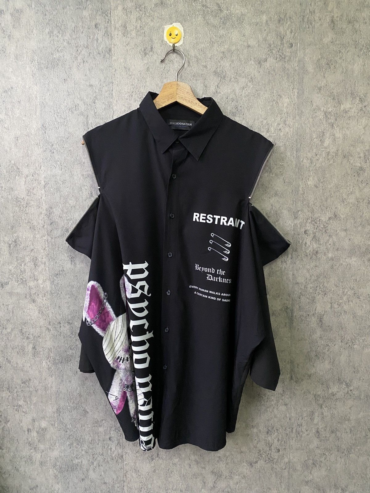 Japanese Brand 2000s Psycho Nation Japan Oversize Shirt Size US XXL / EU 58 / 5 - 2 Thumbnail