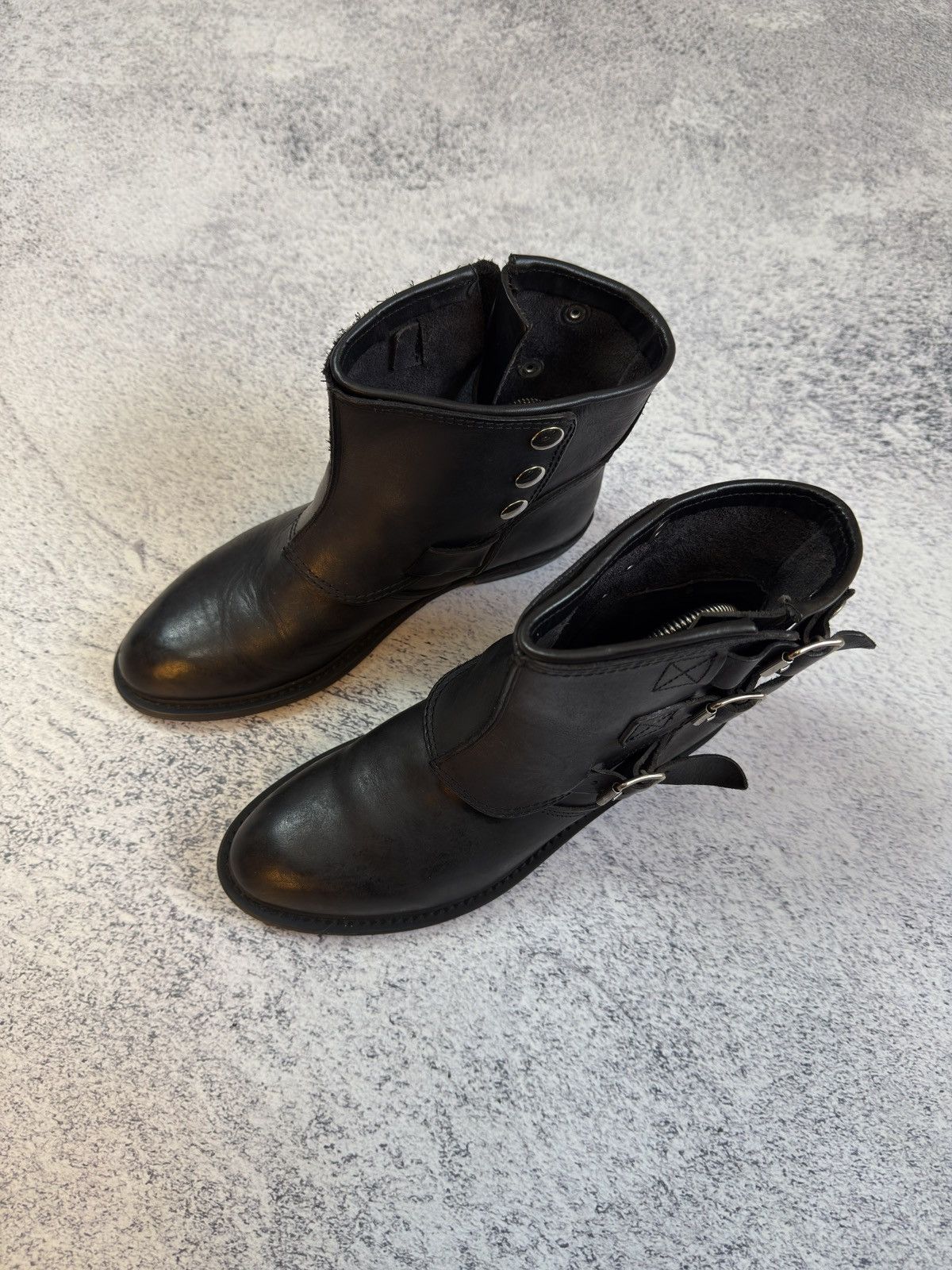 Golden Goose Golden Goose Noha Triple Strap Biker Boots Black Leather Size US 10 / IT 40 - 12 Thumbnail