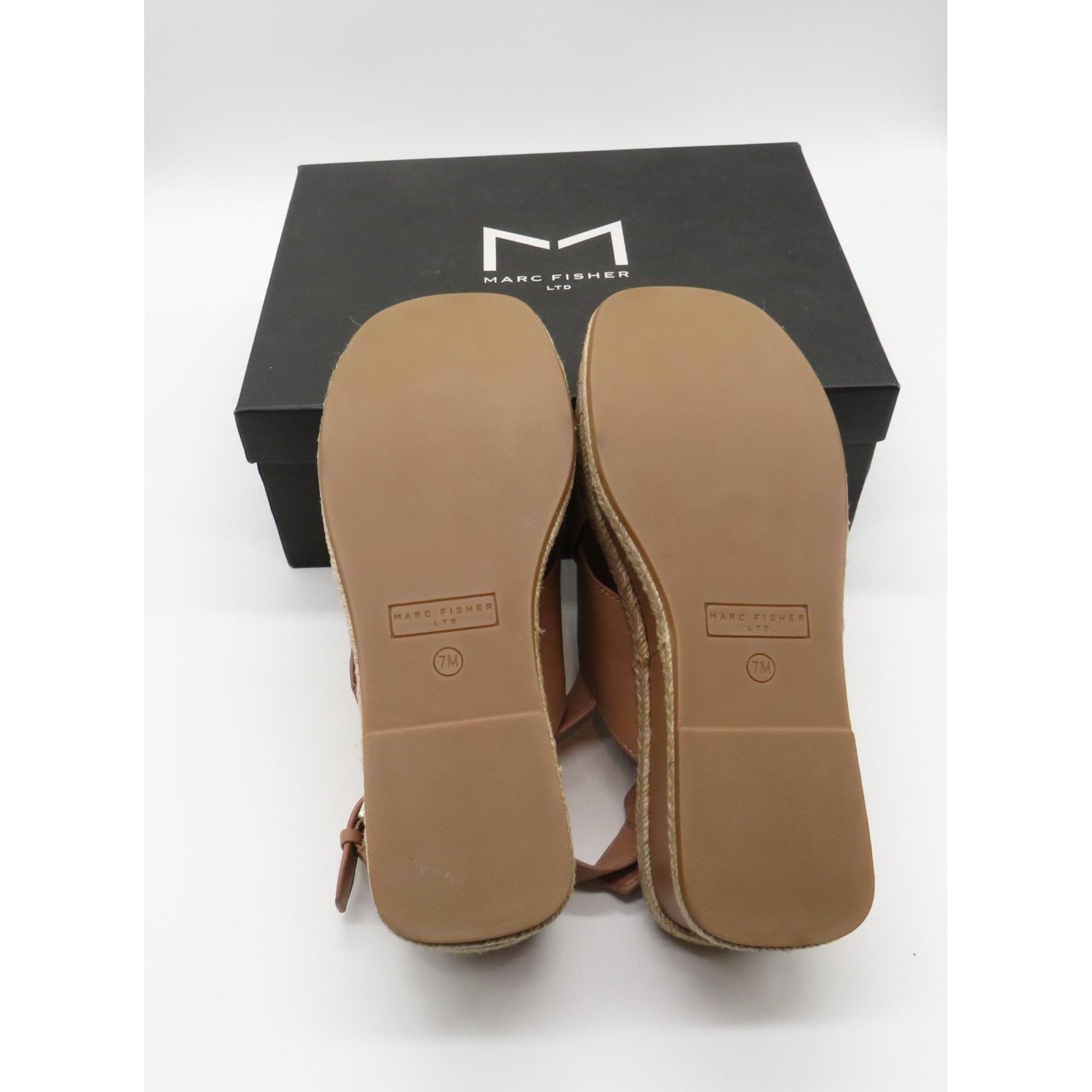 Other Marc Fisher Women's Espadrille Sandals Tan Faux Leather Adju Size US 7 / IT 37 - 2 Thumbnail