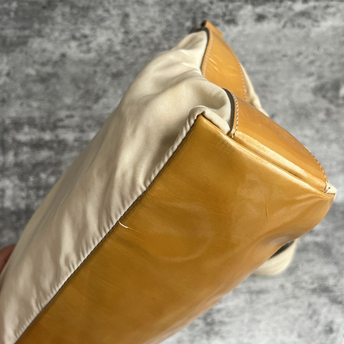 Prada Vintage Prada Tusseto Nastro Beige Shoulder Bag Size ONE SIZE - 16 Thumbnail