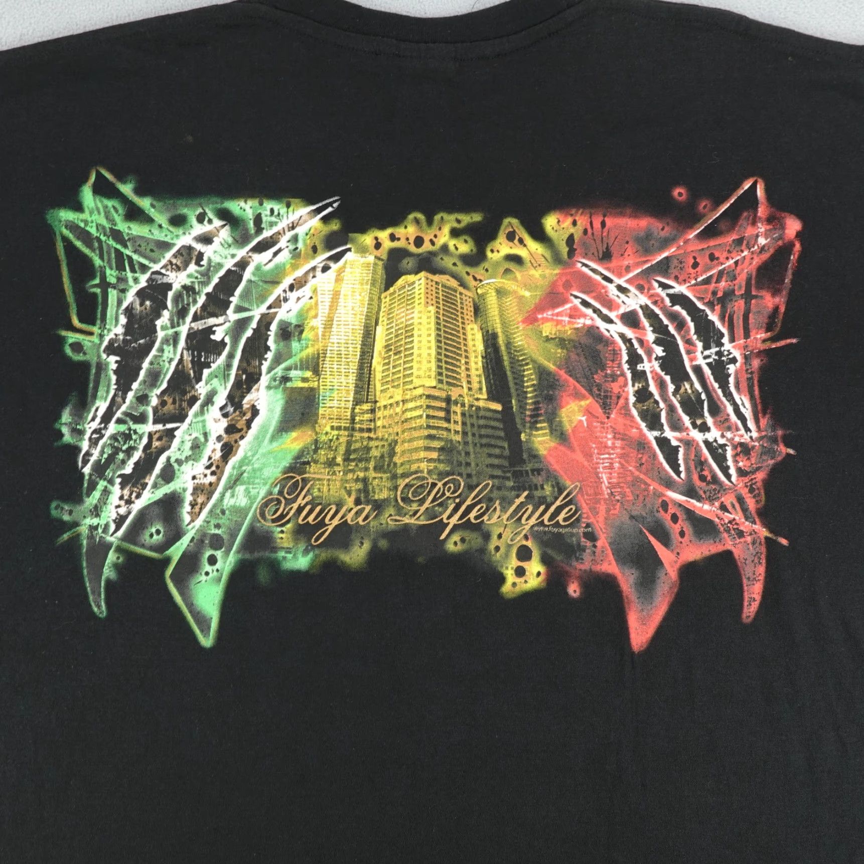 Vintage VINTAGE Fuya Men's T-Shirt XXL Black Lion Of Judah Reggae Rasta Crown Y2K 2000s Cotton Graphic Print Size US XXL / EU 58 / 5 - 6 Thumbnail