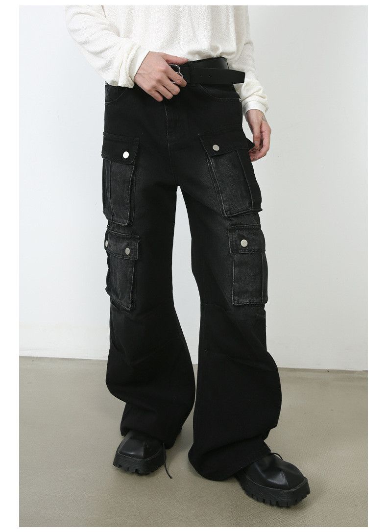Japanese Brand × Jean American retro men's high street loose straight cargo jeans Size US 32 / EU 48 - 3 Thumbnail