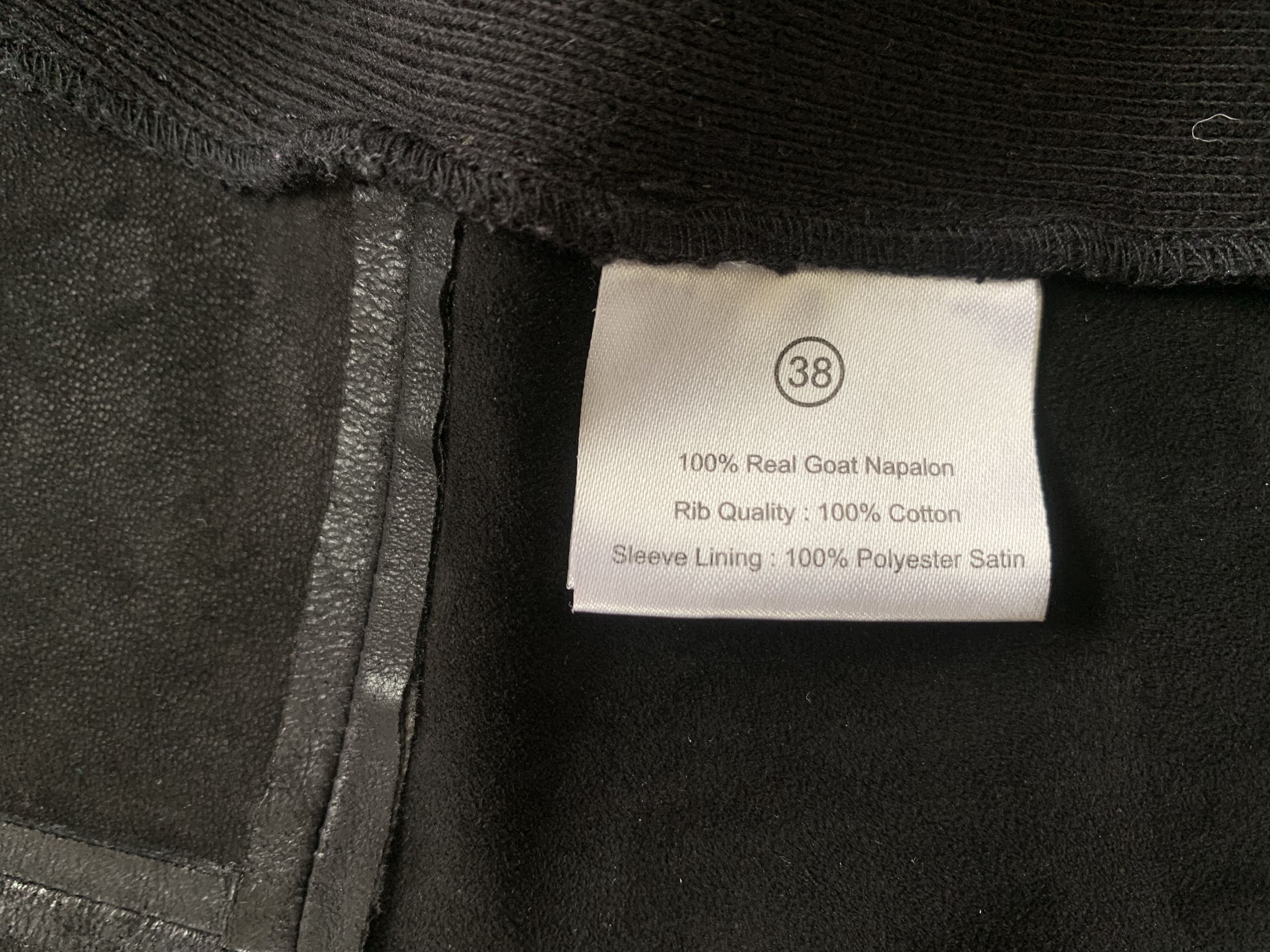Other Elton Womens Goat Leather Black Biker Jacket Size M / US 6-8 / IT 42-44 - 9 Thumbnail