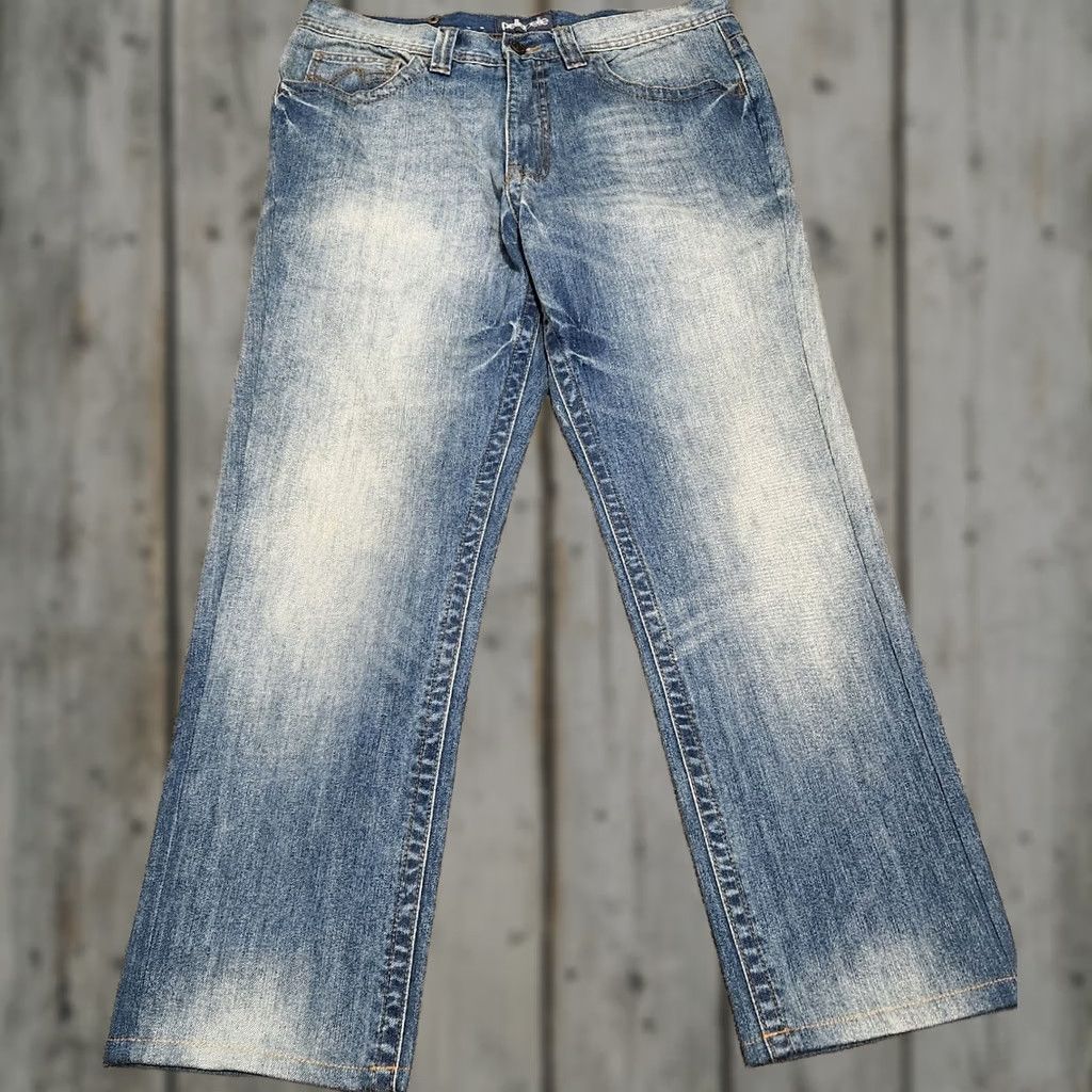 Pelle Pelle VINTAGE Pelle Pelle Jeans Mens 34x34 Distressed Baggy Loose Fit Wide Leg Denim Rare Vtg Size US 34 / EU 50 - 1 Thumbnail