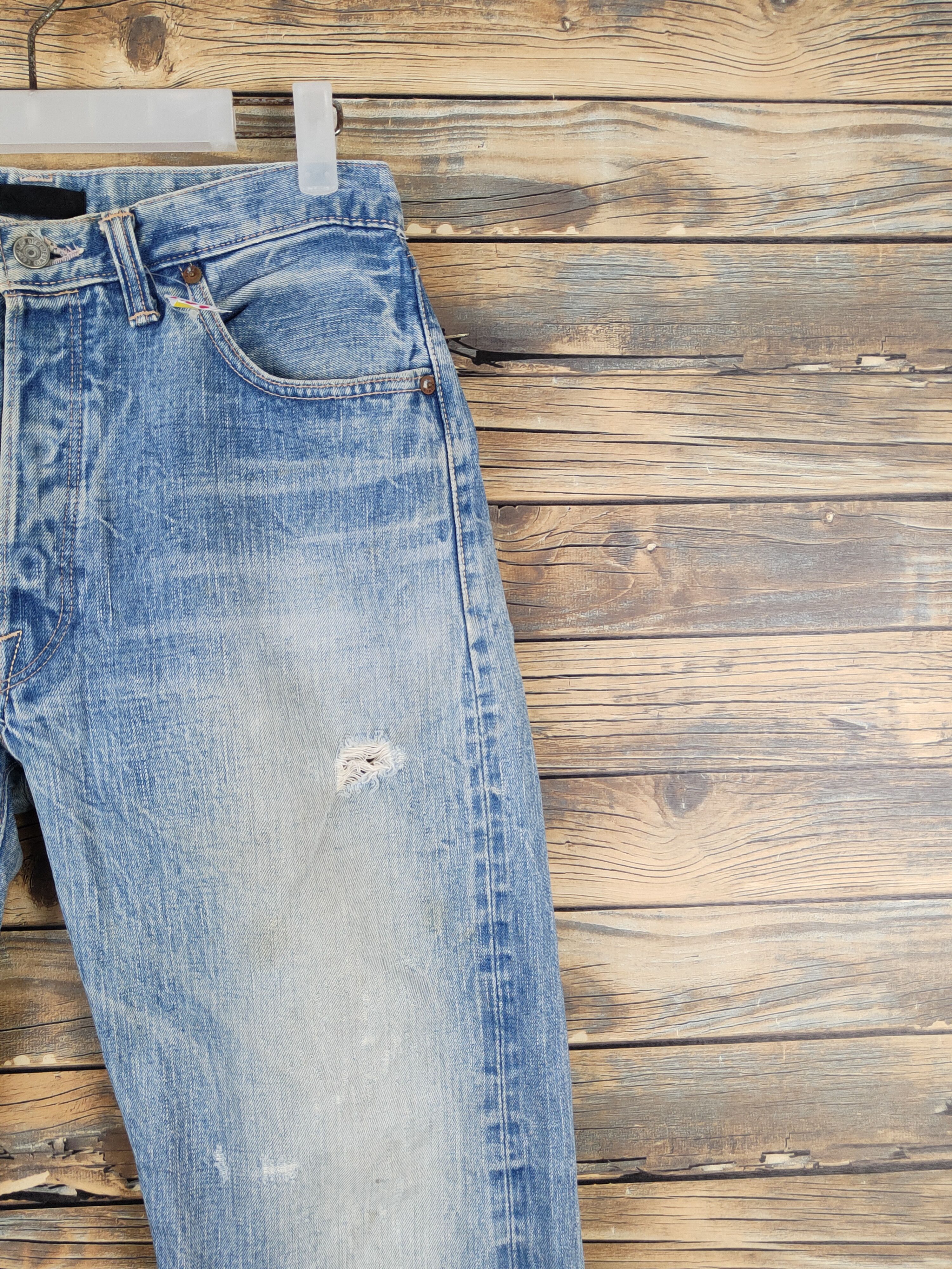 Edwin Edwin Blue Distressed Ripped Jeans #W1035 Size US 30 / EU 46 - 5 Thumbnail