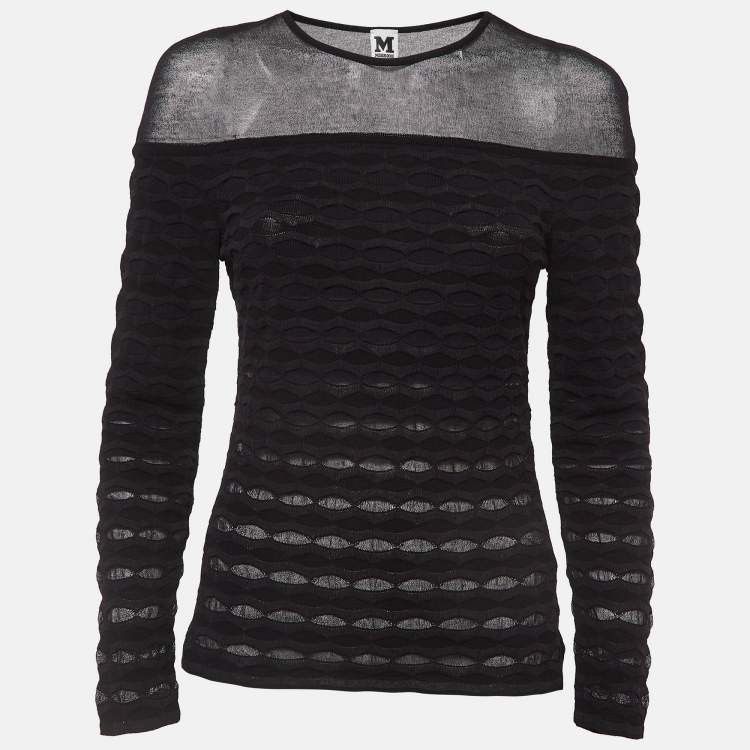Missoni Missoni M Black Textured Knit Top Size S / US 4 / IT 40 - 1 Thumbnail