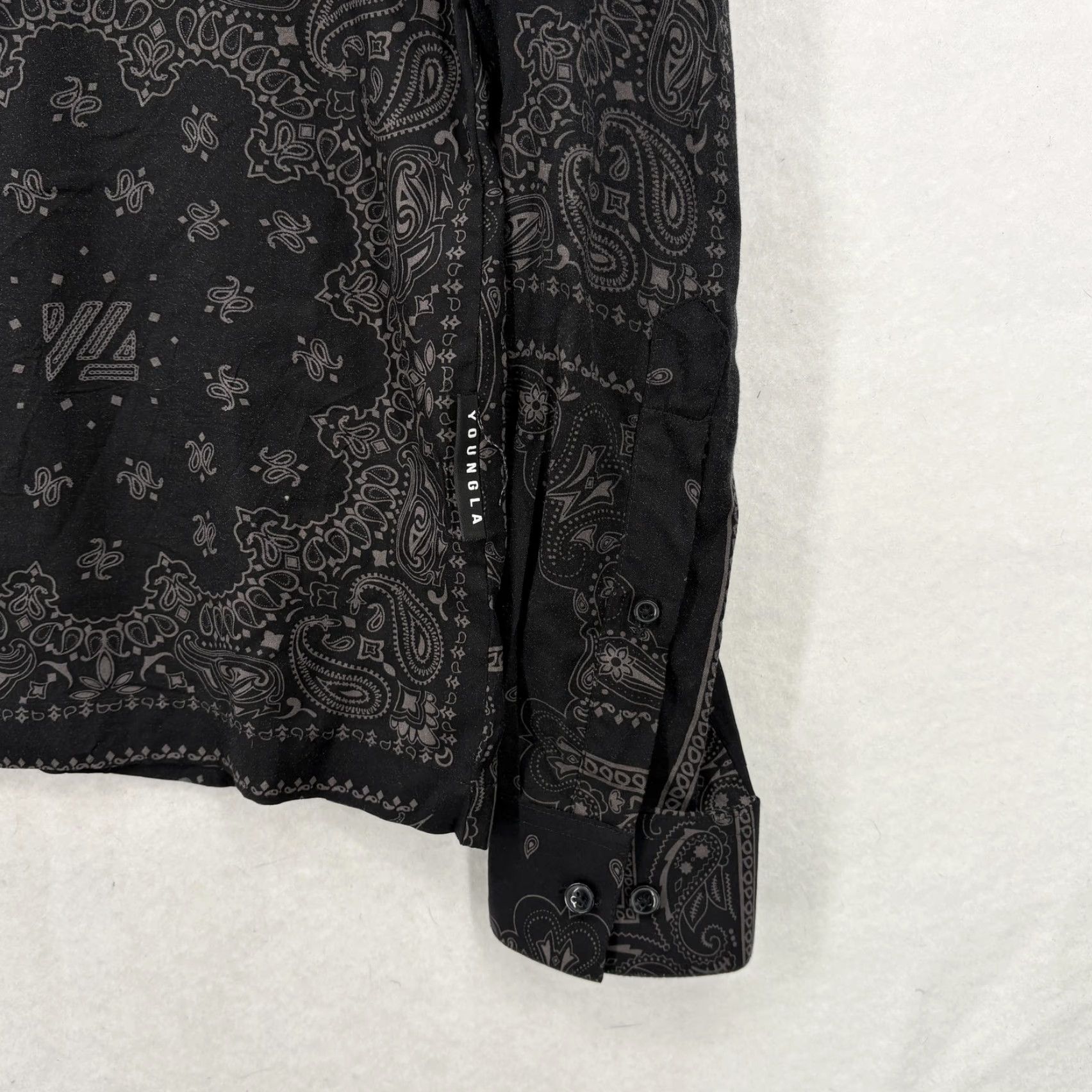 YoungLA VINTAGE? No. YoungLA Shirt Mens S Black Bandana Paisley Long Sleeve Button-Up Casual Gym Size US S / EU 44-46 / 1 - 3 Thumbnail