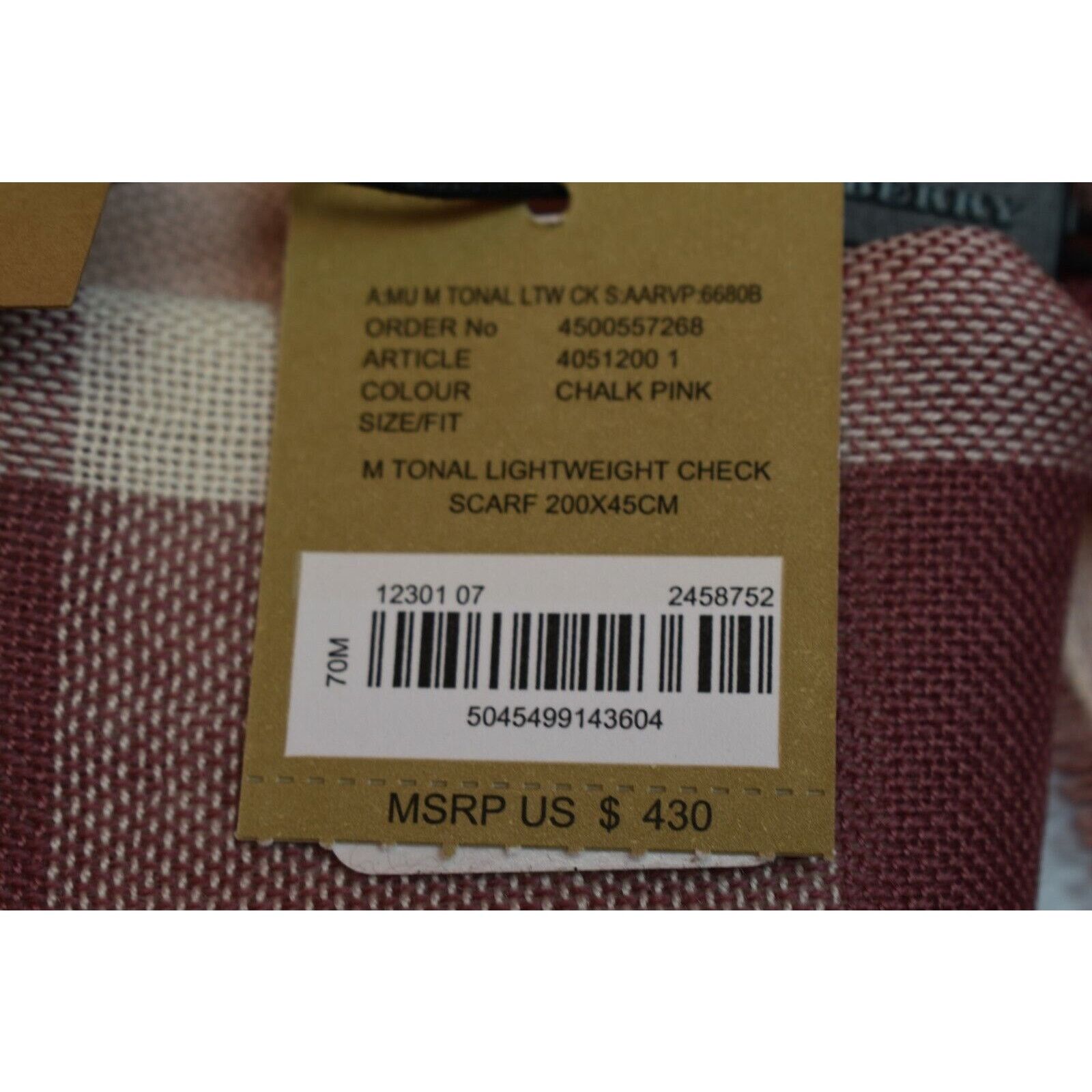 Burberry TONAL PINK WOOL CASHMERE NOVA CHECK LIGHT SCARF 18X80 200X45 Size ONE SIZE - 10 Thumbnail