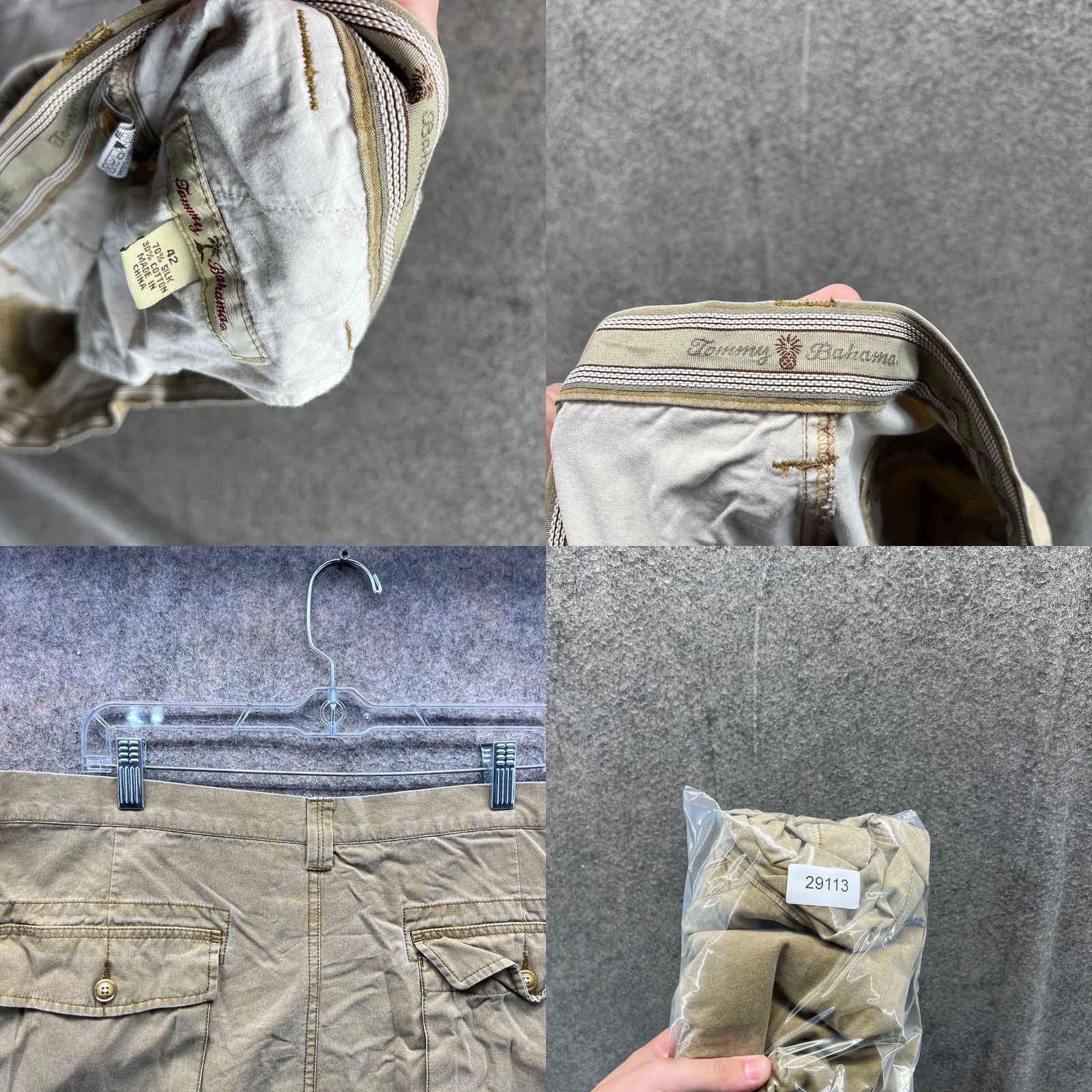 Tommy Bahama Tommy Bahama Shorts Mens 42 Khaki Chino Flat Front Beige Cotton Silk Canvas Size US 42 / EU 58 - 8 Thumbnail