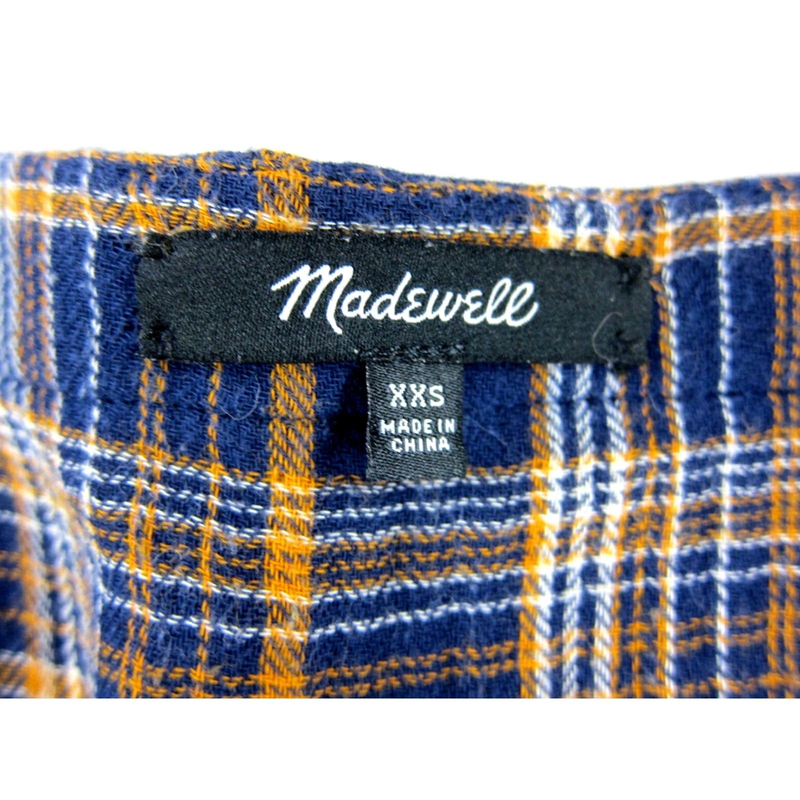Madewell Madewell Cotton Blue Orange Plaid Flannel Long Sleeve Button Shirt Dress XXS Size XXS / US 00 / IT 34 - 3 Thumbnail