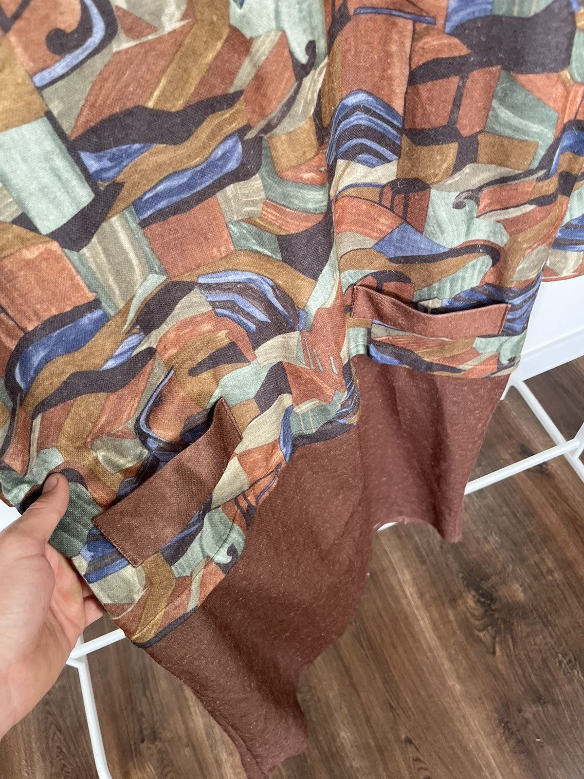 Other Vintage Abstract Dress Angora Blend Made in France Maxi 52 Size L / US 10 / IT 46 - 7 Thumbnail