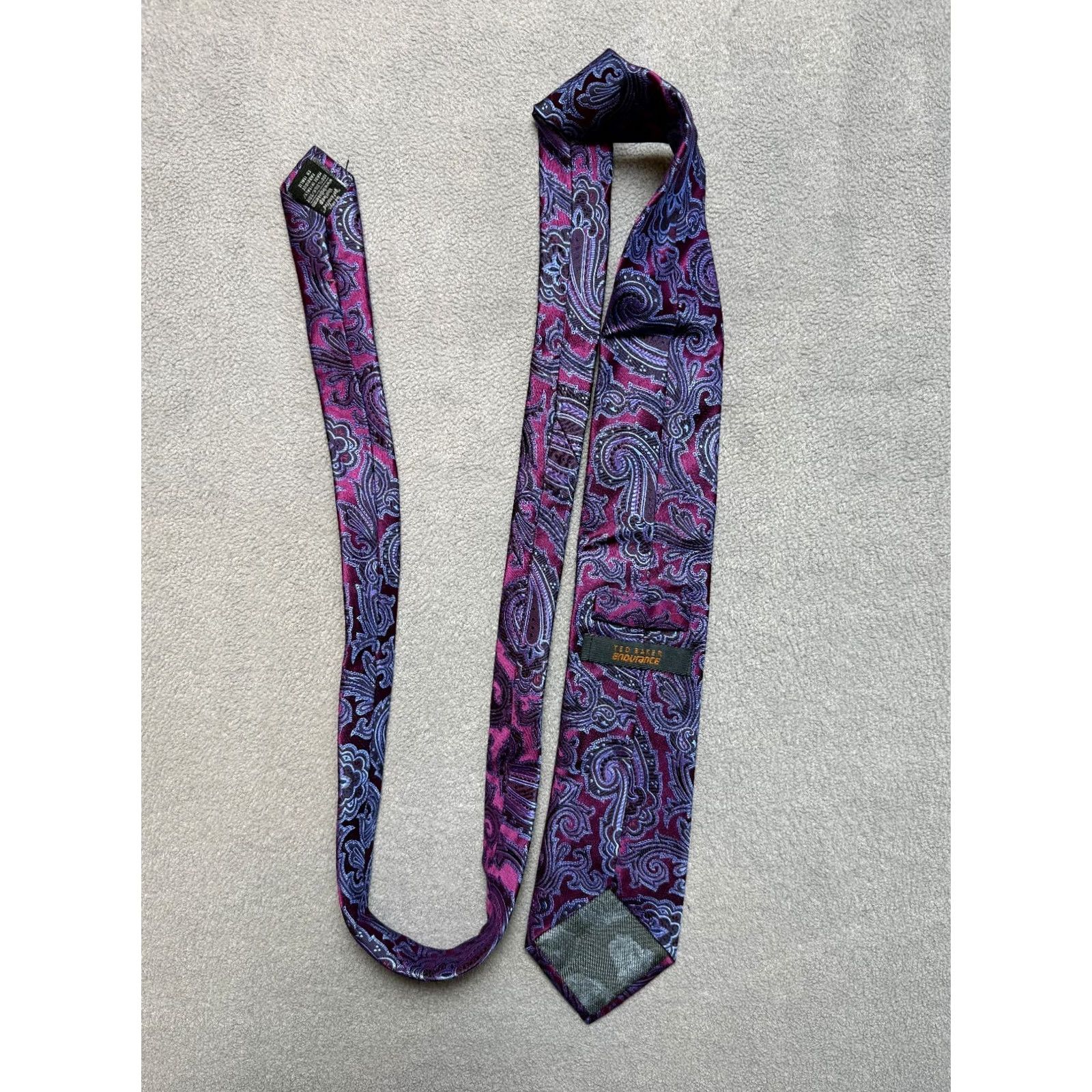 Ted Baker Ted Baker Tie Purple Paisley Silk Italy Neck Tie Men XS? Size ONE SIZE - 4 Thumbnail