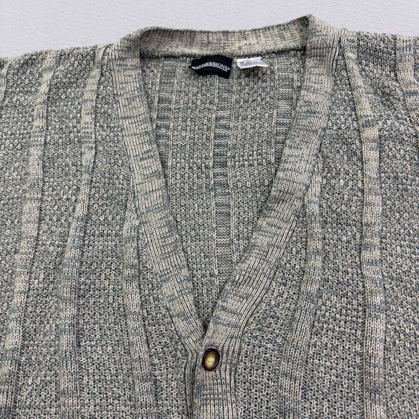 Vintage Vintage Expressions Cardigan Sweater Extra Large Geometric Size US XL / EU 56 / 4 - 3 Thumbnail