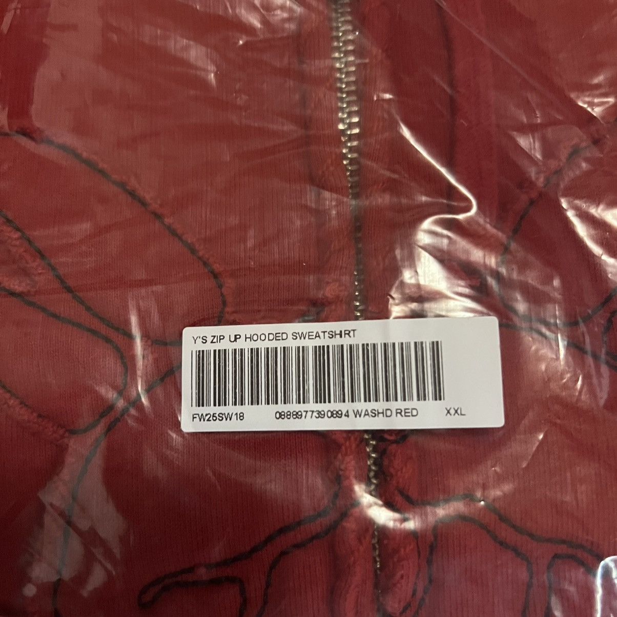 Supreme Supreme Y's Yohji Yamamoto Zip Up Hooded Sweatshirt Red XXL Size US XXL / EU 58 / 5 - 3 Thumbnail