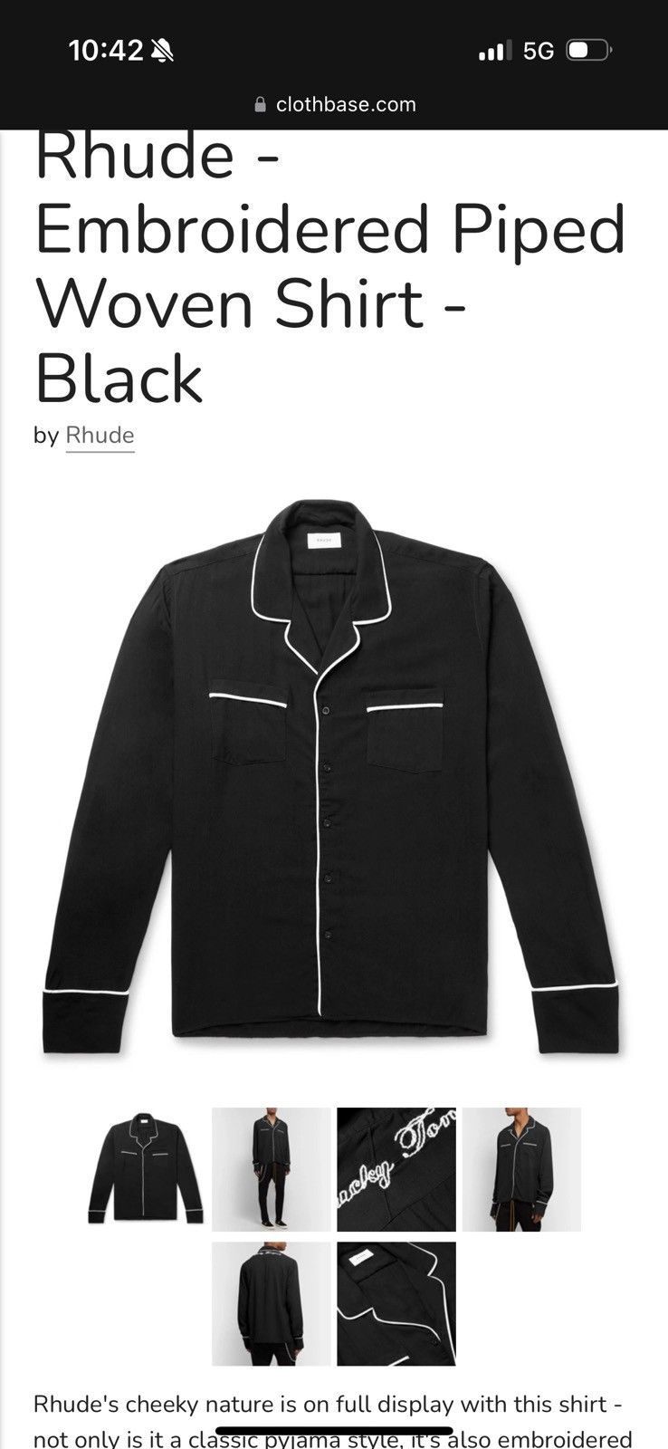 Rhude RHUDE shirt sz XS Ovesized SEE PHOTOS FOR REAL TAPE MEASURES Size US XS / EU 42 / 0 - 23 Thumbnail