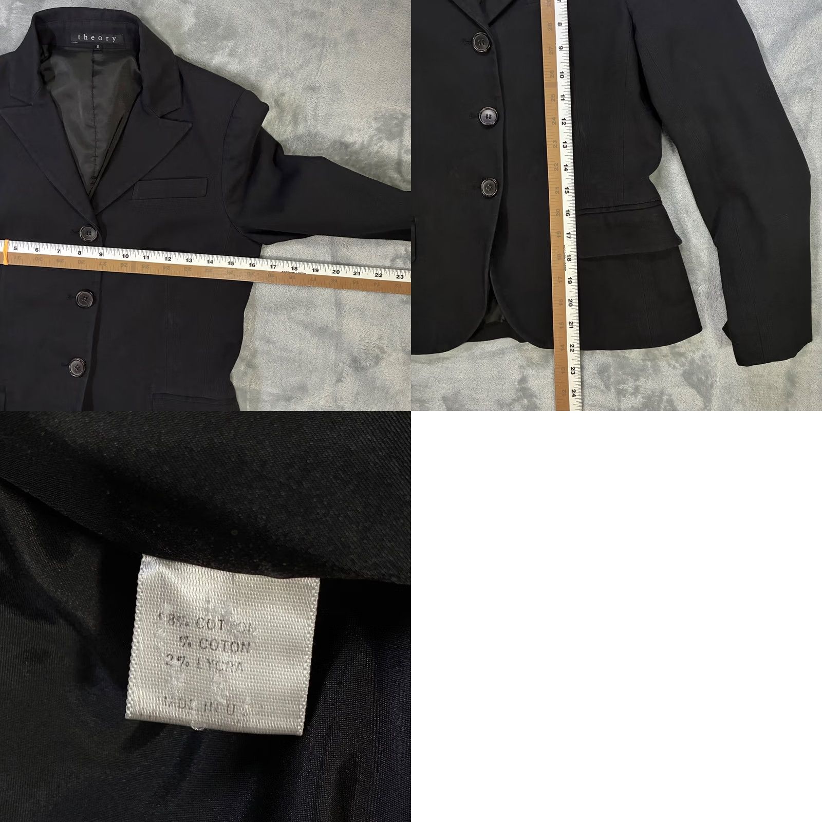 Theory Theory Black Single Breasted Blazer Jacket Womens Size 0 Size XS / US 0-2 / IT 36-38 - 8 Thumbnail