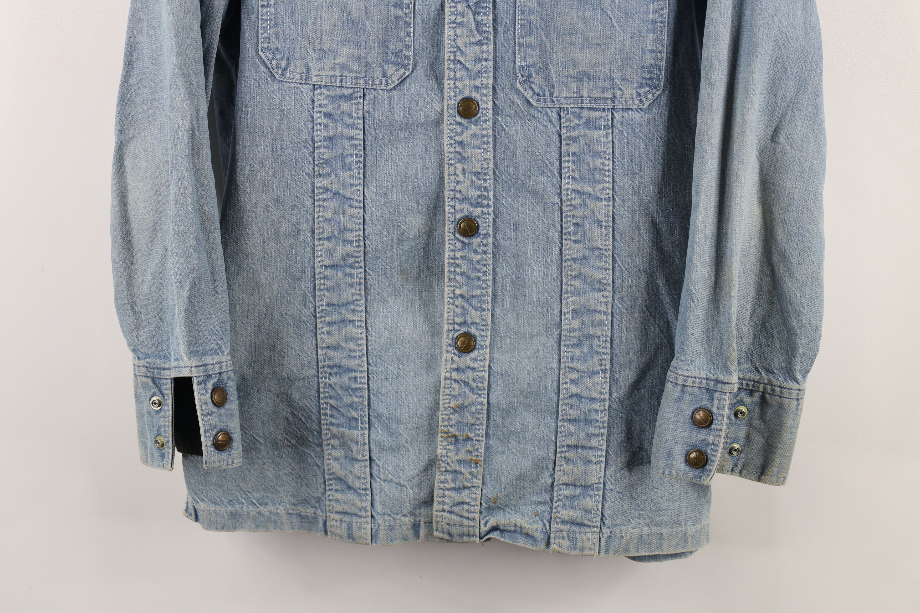 Vintage Vintage 50s 60s Streetwear Denim Button Shirt Jacket USA Size M / US 6-8 / IT 42-44 - 3 Thumbnail