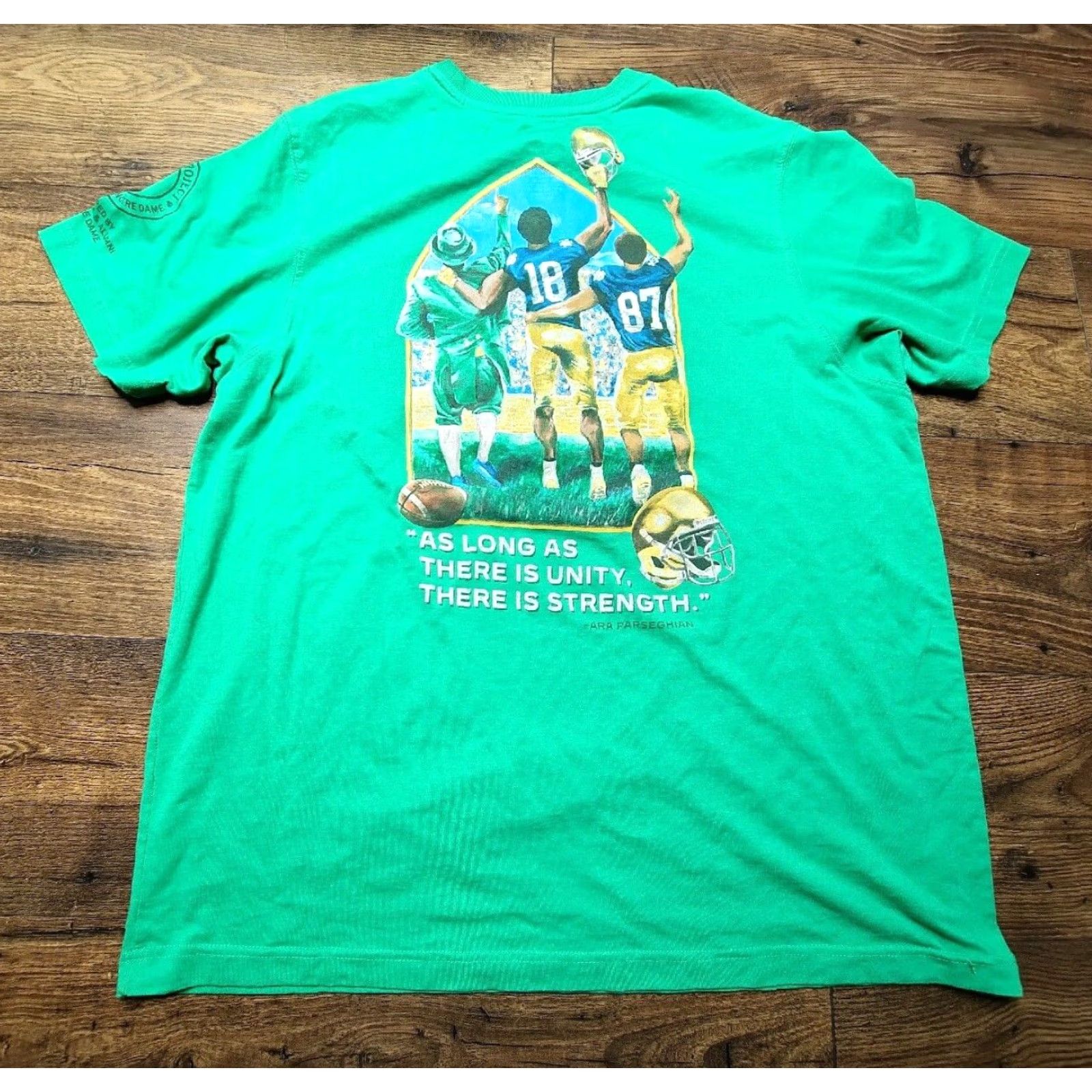 Doublet Notre Dame Football Strong True Irish 2021 Double Sided T Shirt Mens XL Green Size US XL / EU 56 / 4 - 2 Thumbnail