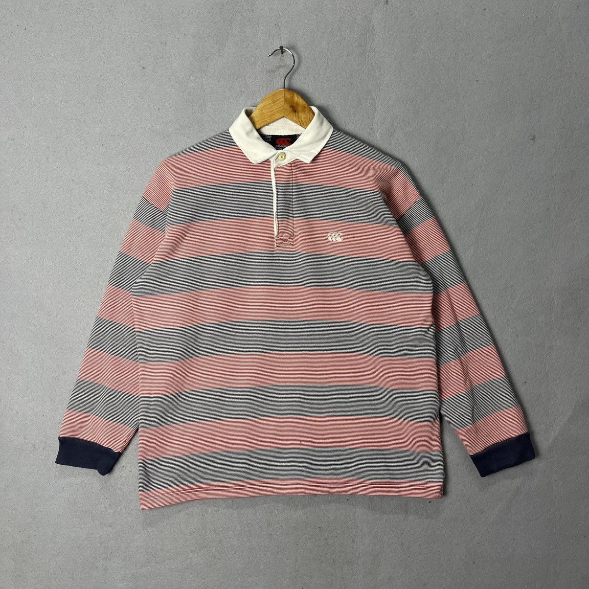Canterbury of New Zealand Vintage 90s Canterbury of New Zealand Striped Rugby Shirt Size US L / EU 52-54 / 3 - 1 Thumbnail