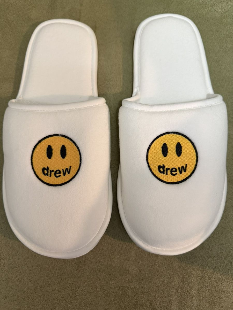 Drew House Drew House x Justin Bieber S/M white Smiley Logo slippers Size US 8 / EU 41 - 6 Thumbnail