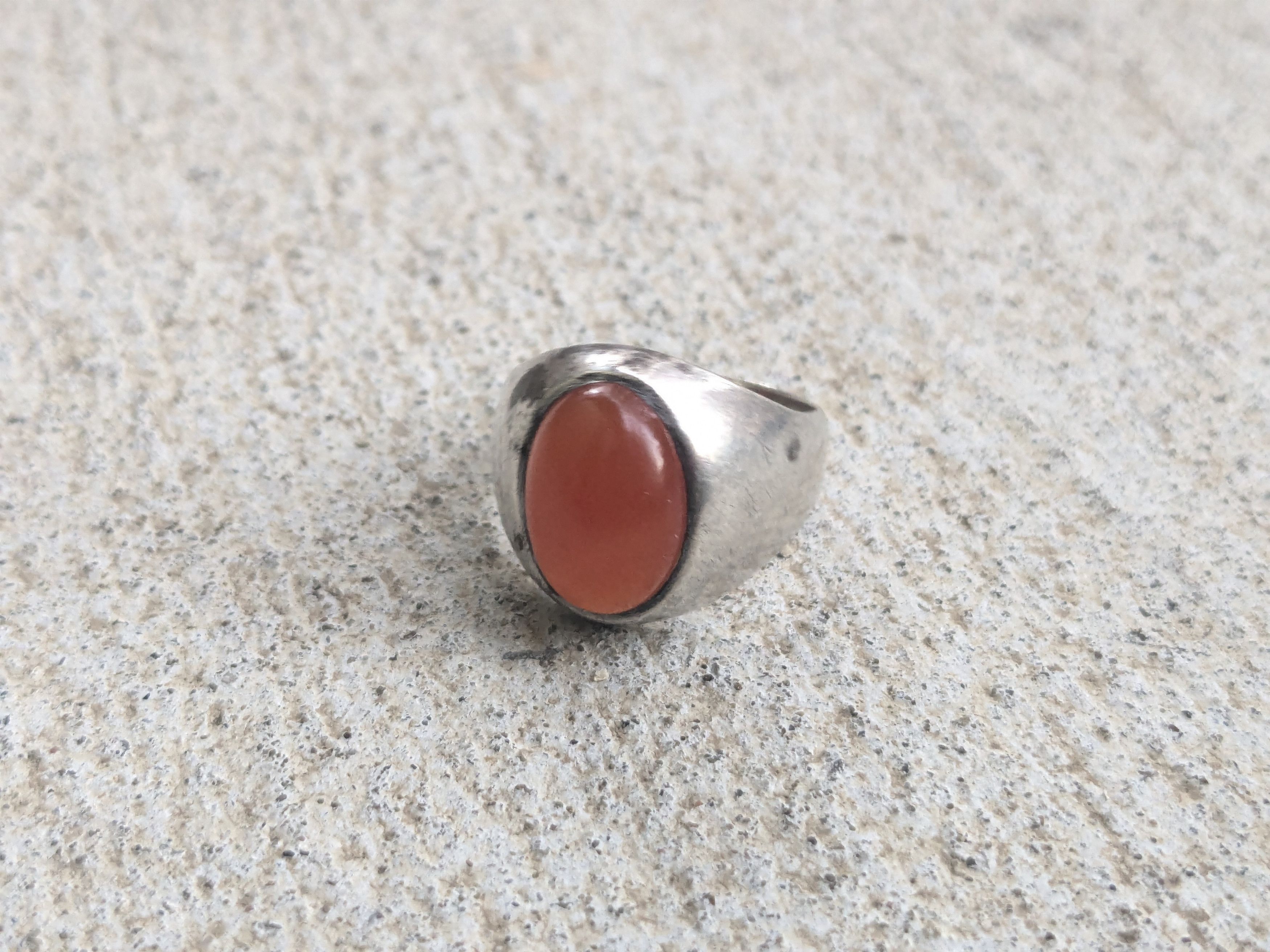 Jewelry × Sterling Silver Vintage Sterling Silver Ring Carnelian Oval 8.75 Orange Size ONE SIZE - 2 Thumbnail