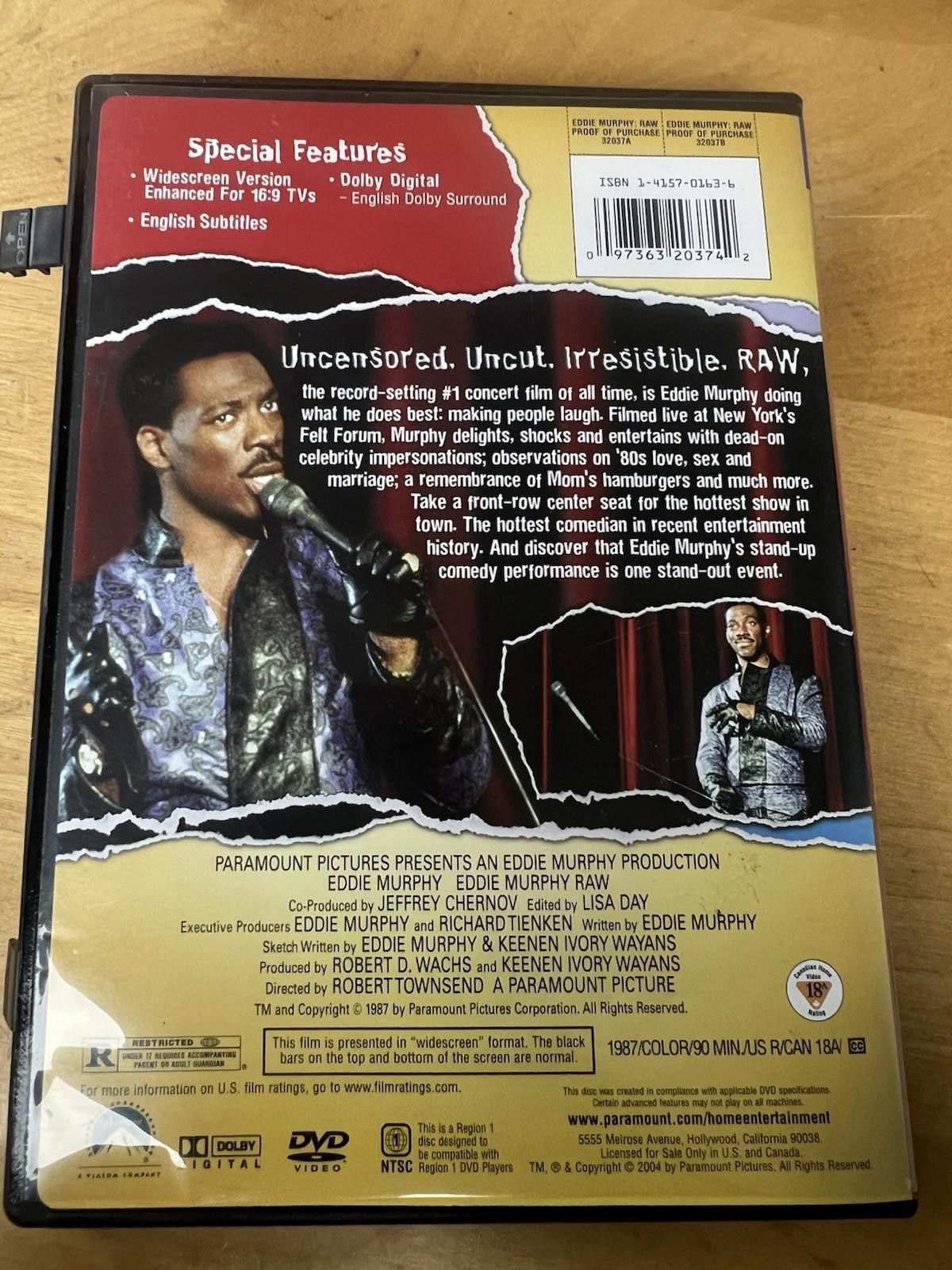 Other Eddie Murphy Raw (DVD, 1987, Widescreen) Eddie Murphy Size ONE SIZE - 10 Thumbnail