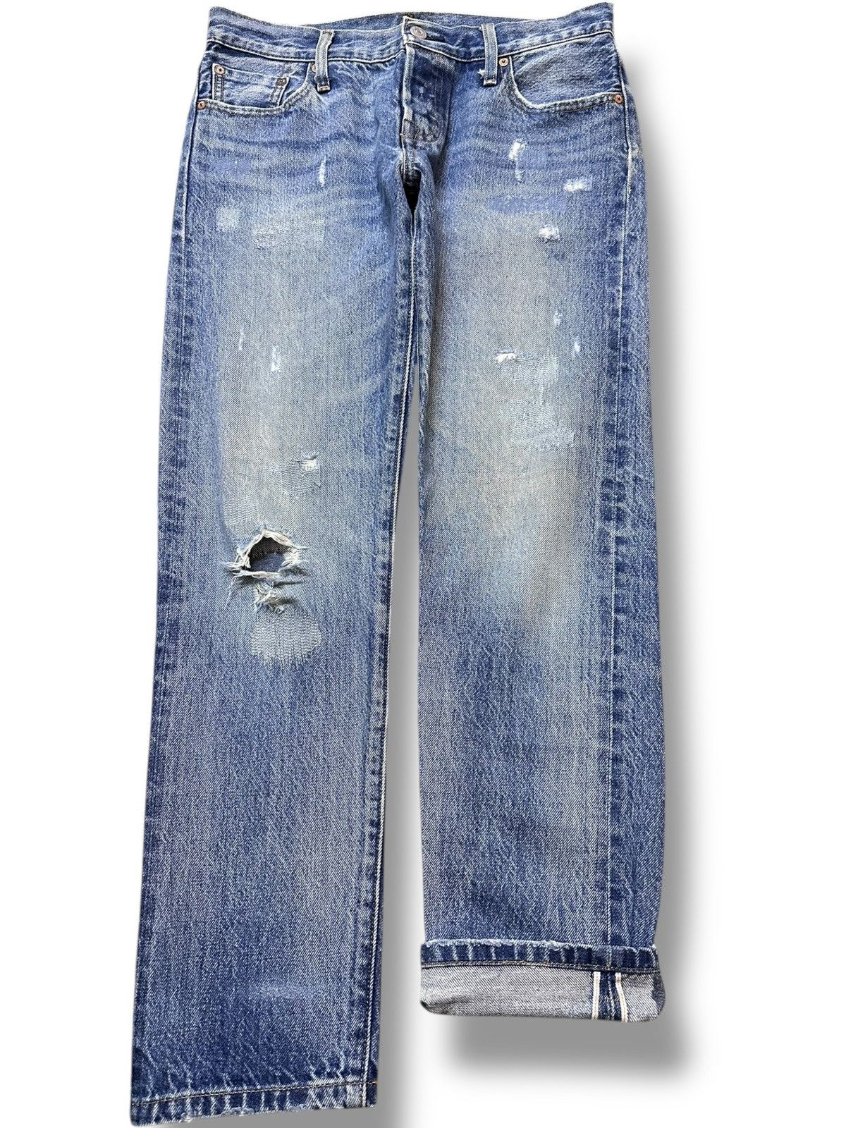 Levi's Vintage Clothing Vintage Levi’s 501 CT Selvedge Distressed Denim Size US 30 / EU 46 - 1 Thumbnail