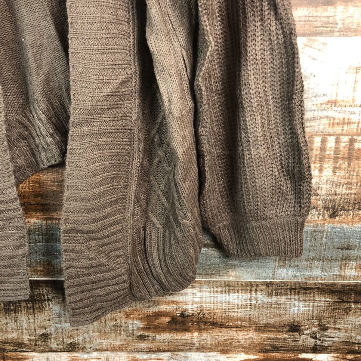 Homespun Knitwear Mu Mu & Co Brown Cardigan Knitwear #A2346 Size L / US 10 / IT 46 - 7 Thumbnail