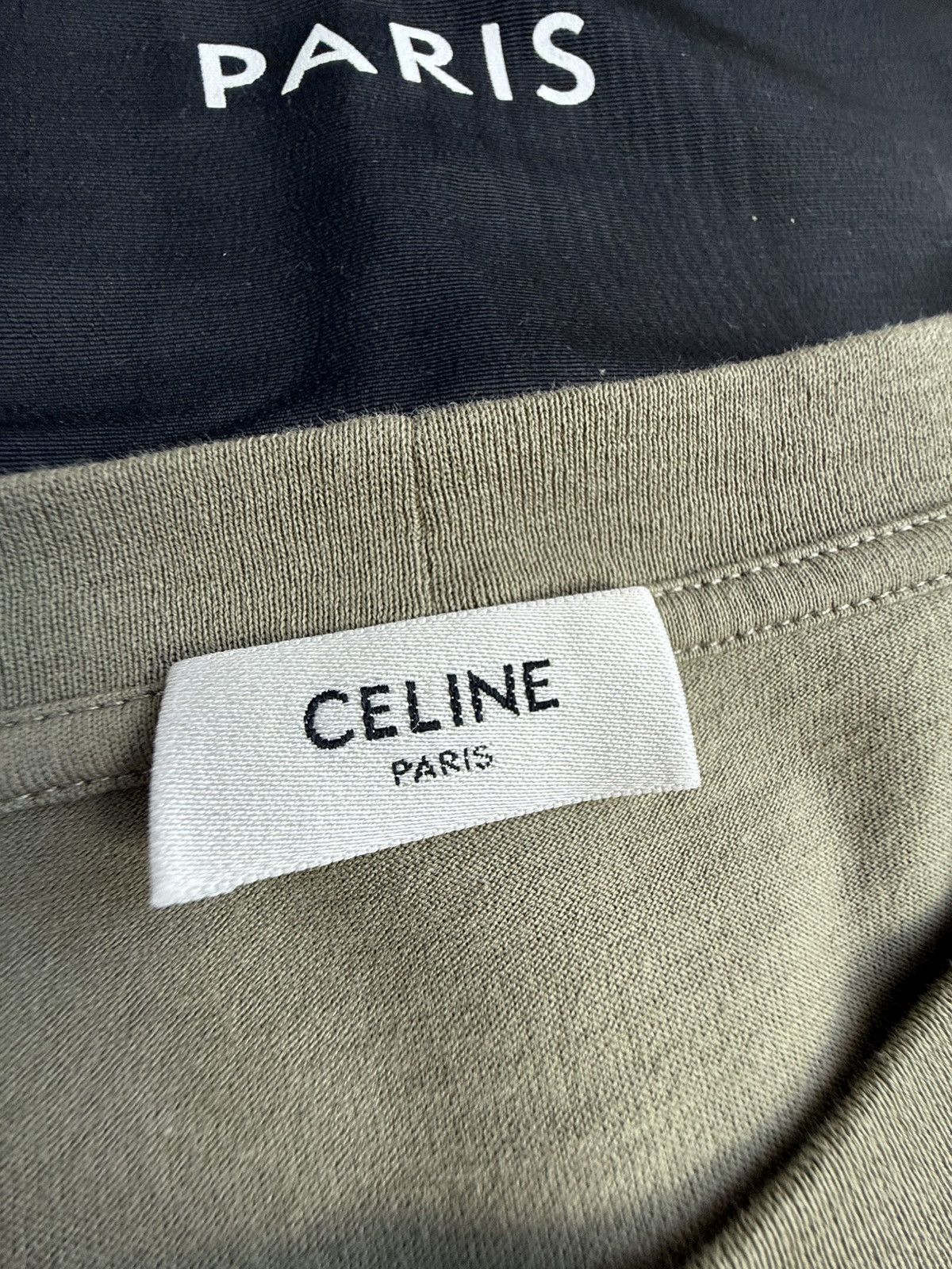 Celine Celine logo t shirt Hedi Slimane khaki green L grail Size US L / EU 52-54 / 3 - 15 Thumbnail