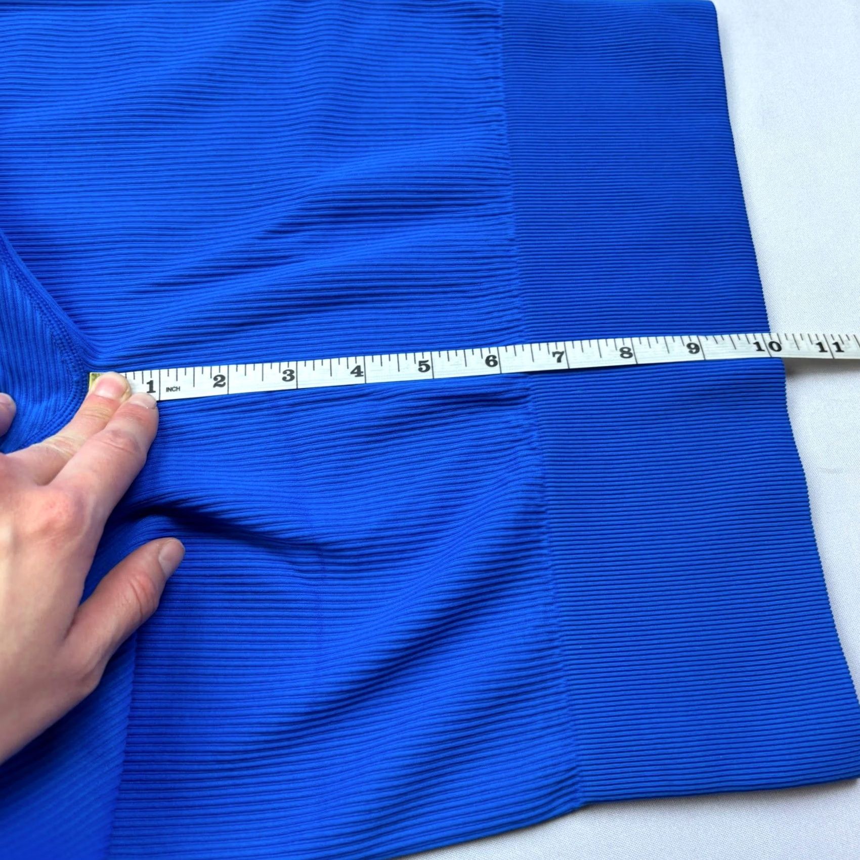 Vintage OQQ High Waist Ribbed Leggings Pants Large Blue Women Regular Ankle Gym Yoga Pilates Size 36" / US 14 / IT 50 - 7 Thumbnail