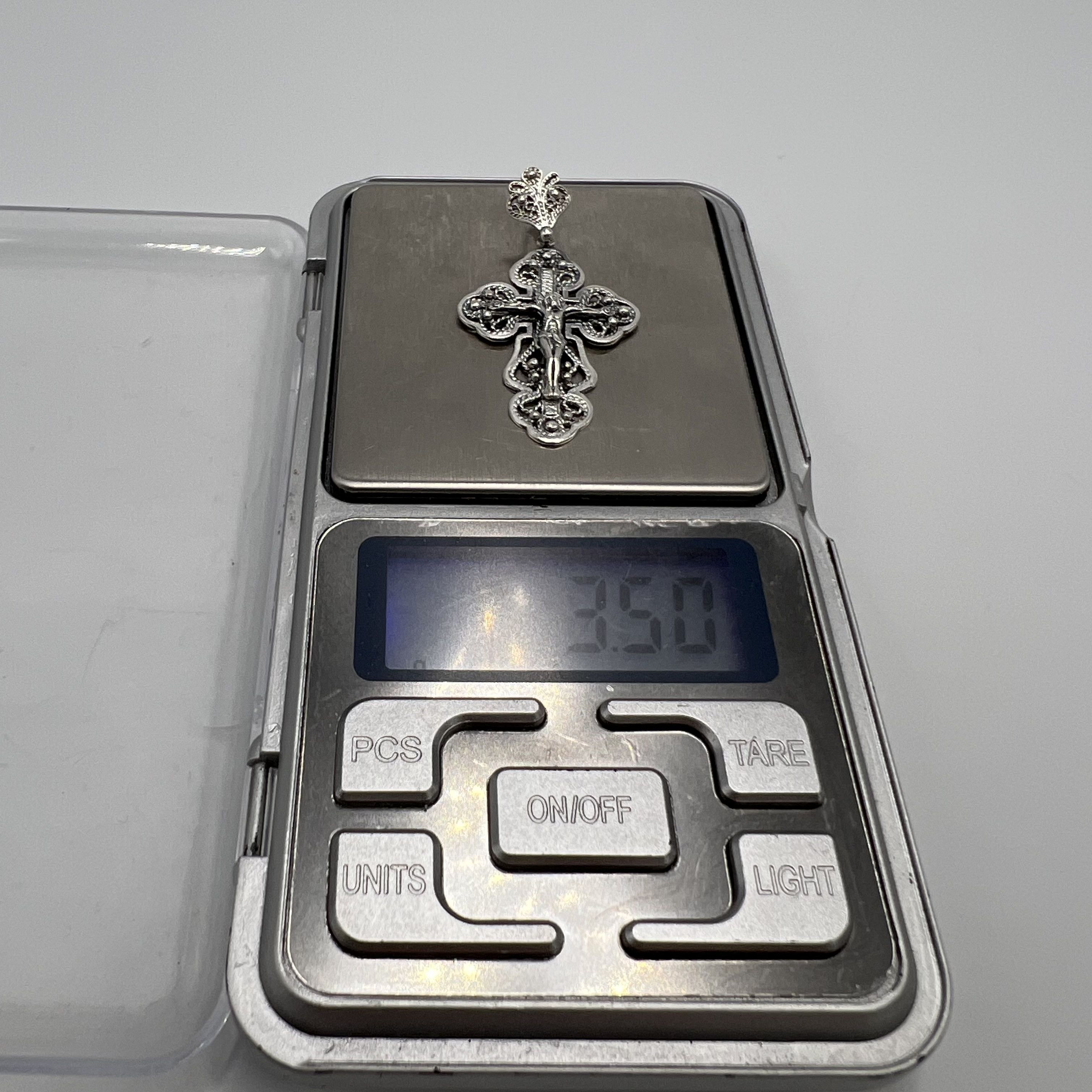 Sterling Silver Vintage Cross Pendant Icon Sterling Silver 925 Jewelry 4g Size ONE SIZE - 8 Thumbnail